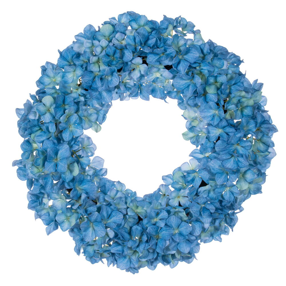 20″ Real Touch Blue Hydrangea Wreath