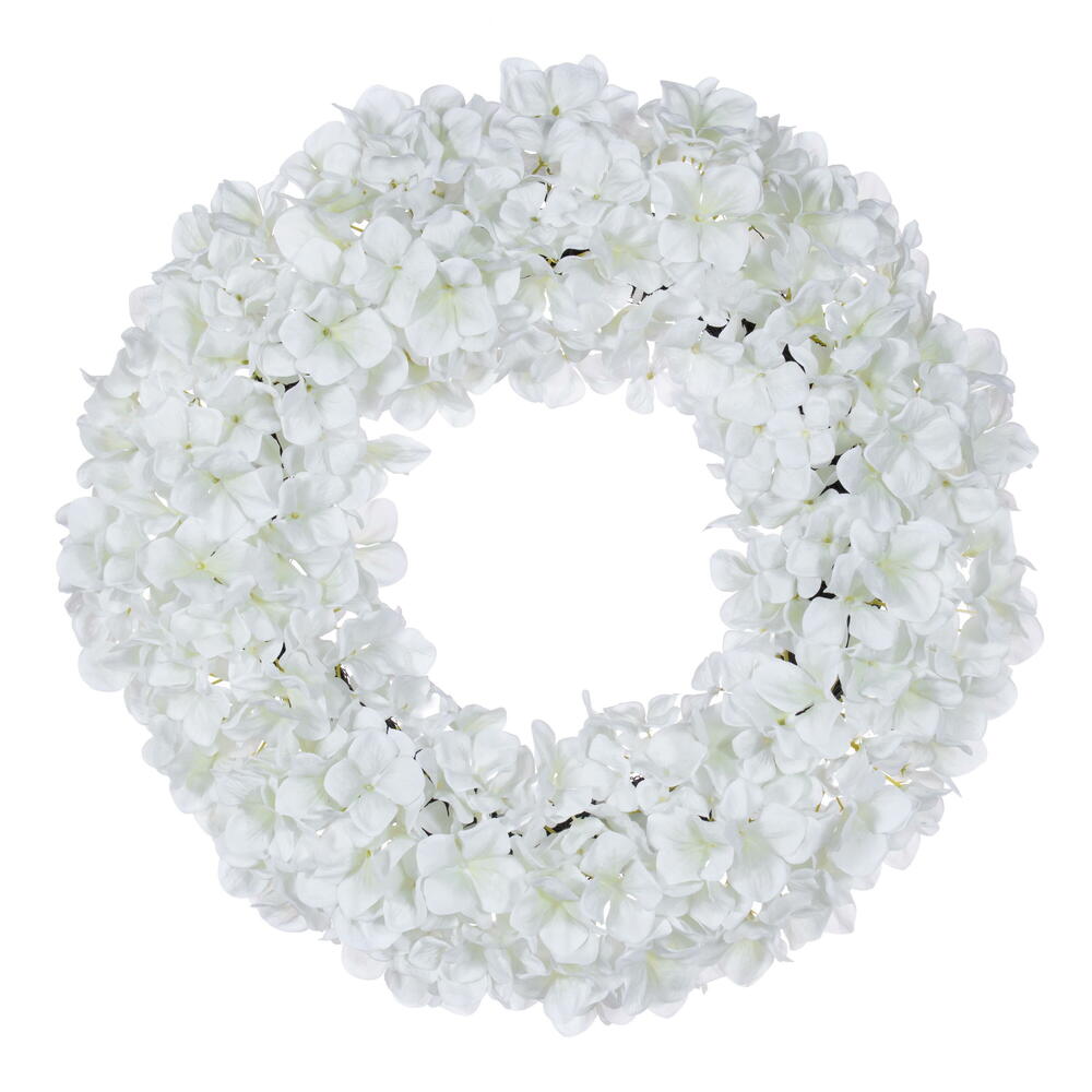20″ Real Touch White Hydrangea Wreath