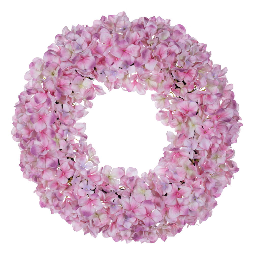 20” Real Touch Lt Pink Hydrangea Wreath