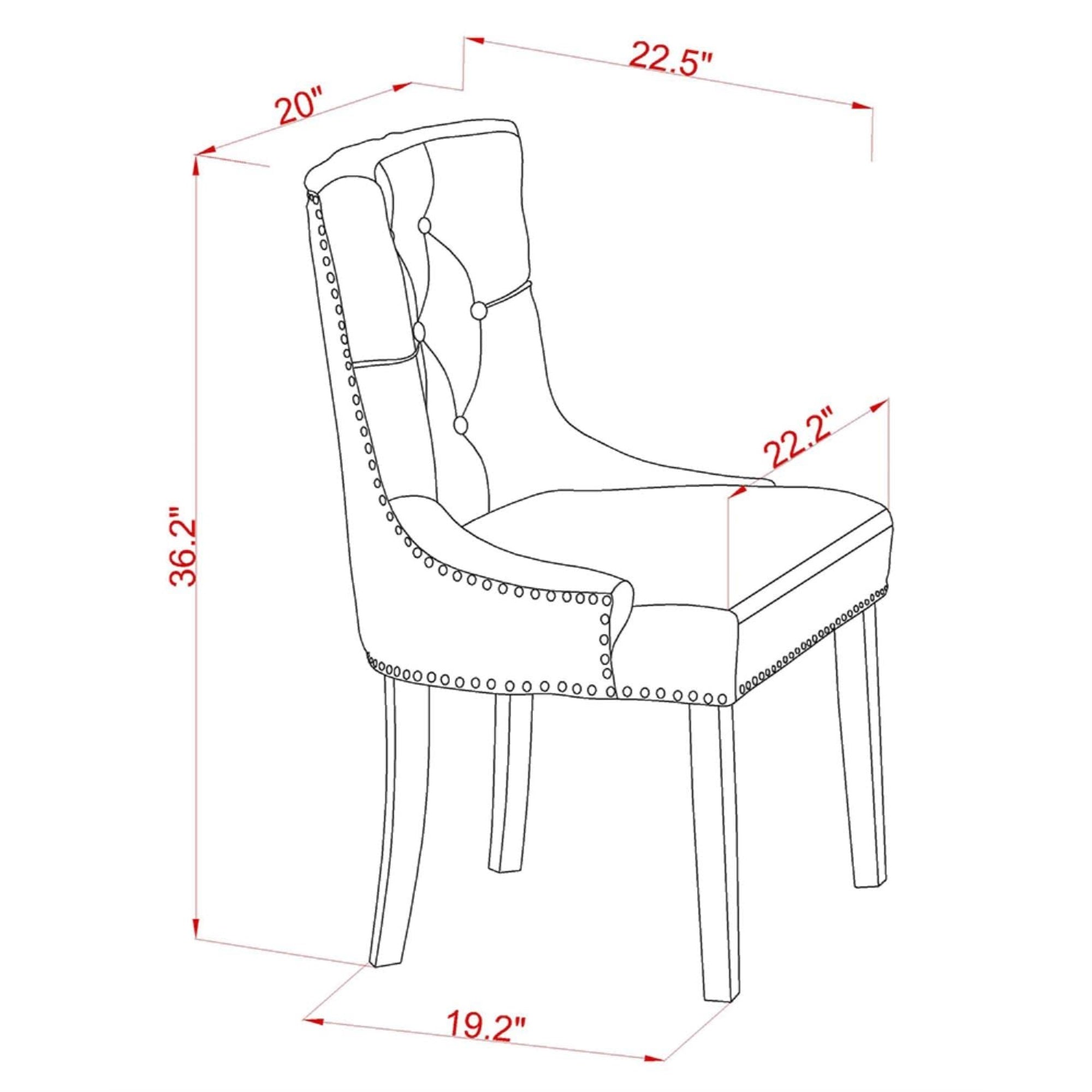 East West Furniture Frp2B19 Friona Parson Chairs - Button Tufted Nailhead Linen Fabric Upholstered Dining Chairs, Set Of 2, Linen White