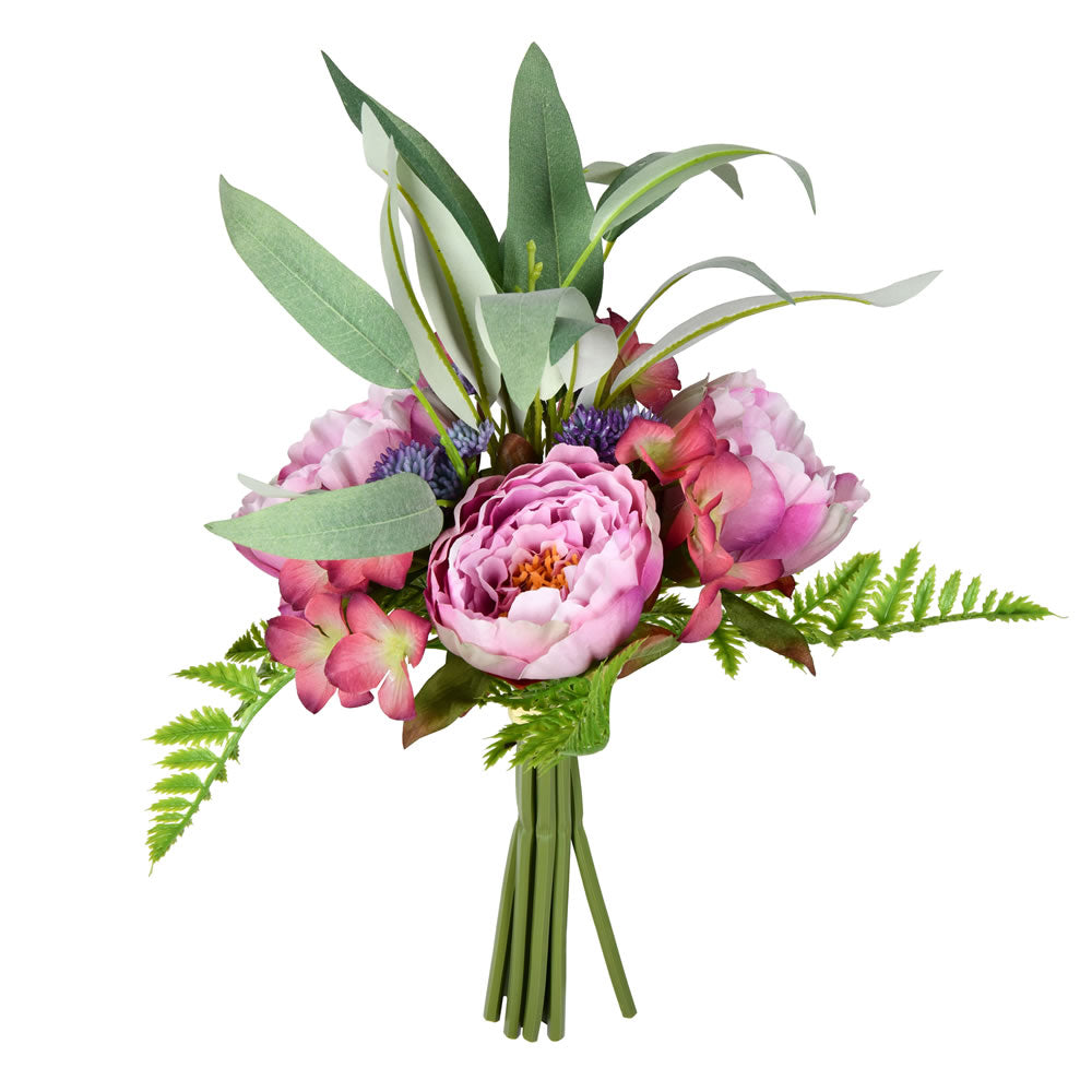 Vickerman 14'' Pink-Mauve Peony Bouquet  2/Pk - FS190601
