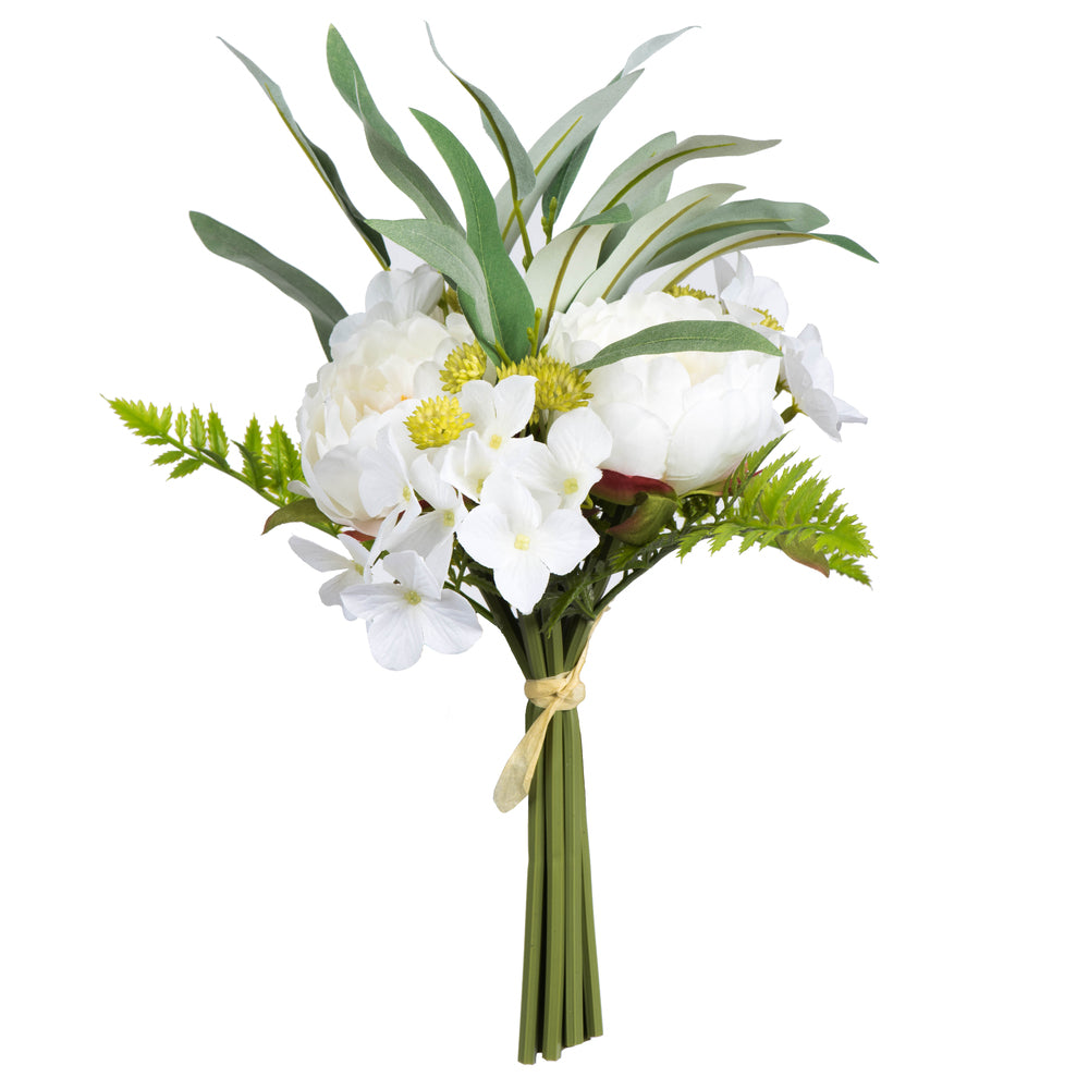 Vickerman 14'' White Peony Bouquet  2/Pk - FS190611