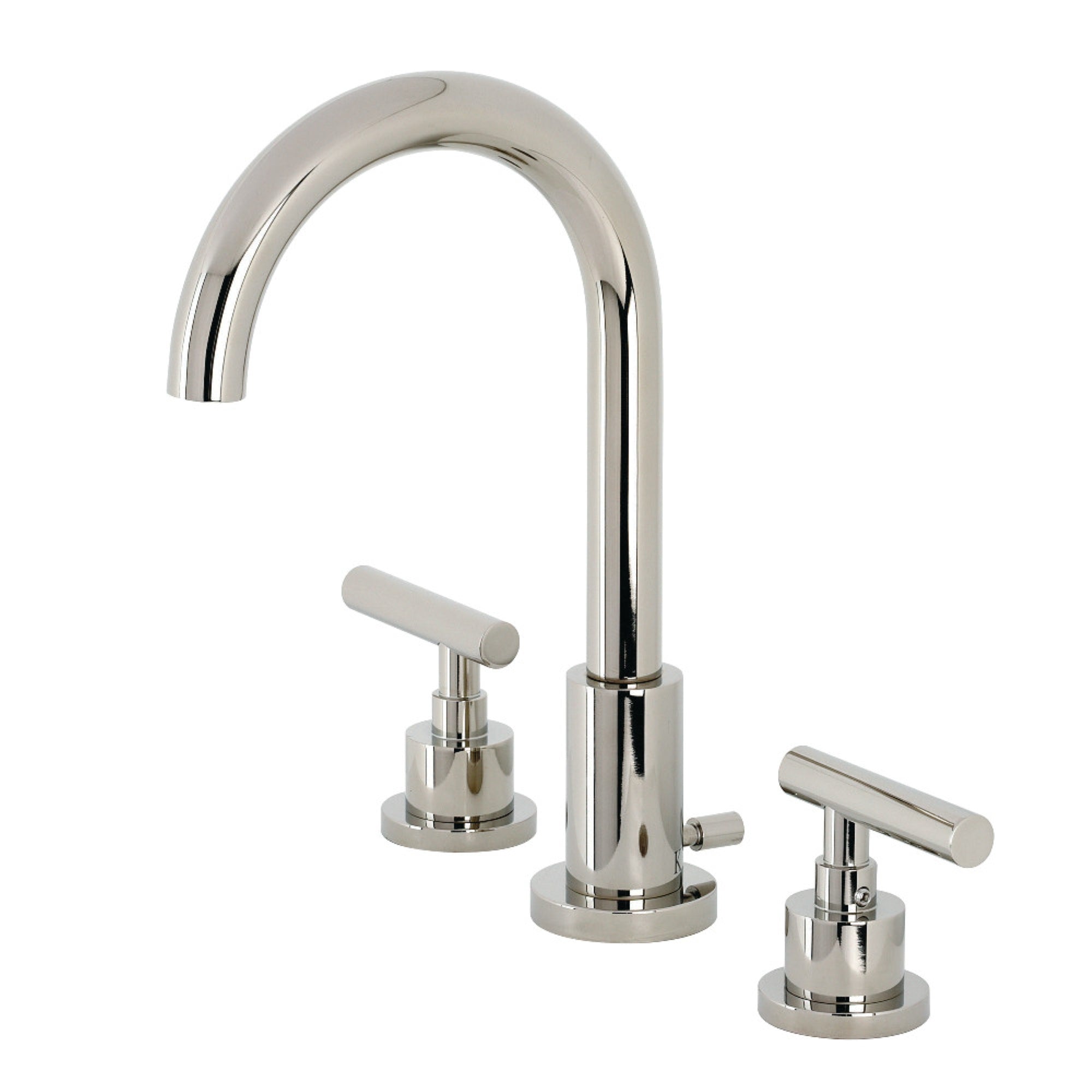 Kingston Brass Fsc8929Cml Manhattan Widespread Bathroom Faucet With Brass Pop-Up, Polished Nickel