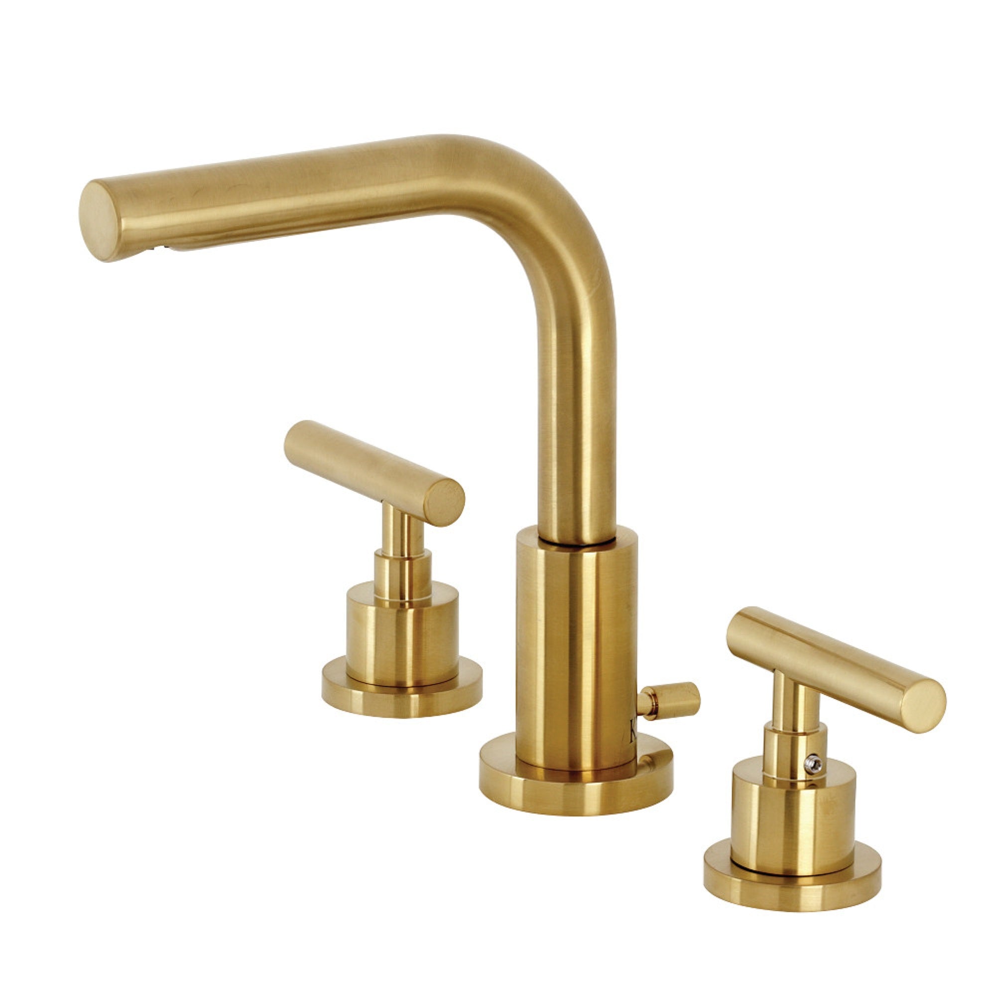 Kingston Brass Fsc8953Cml Manhattan Widespread Bathroom Faucet With Brass Pop-Up, Brushed Brass