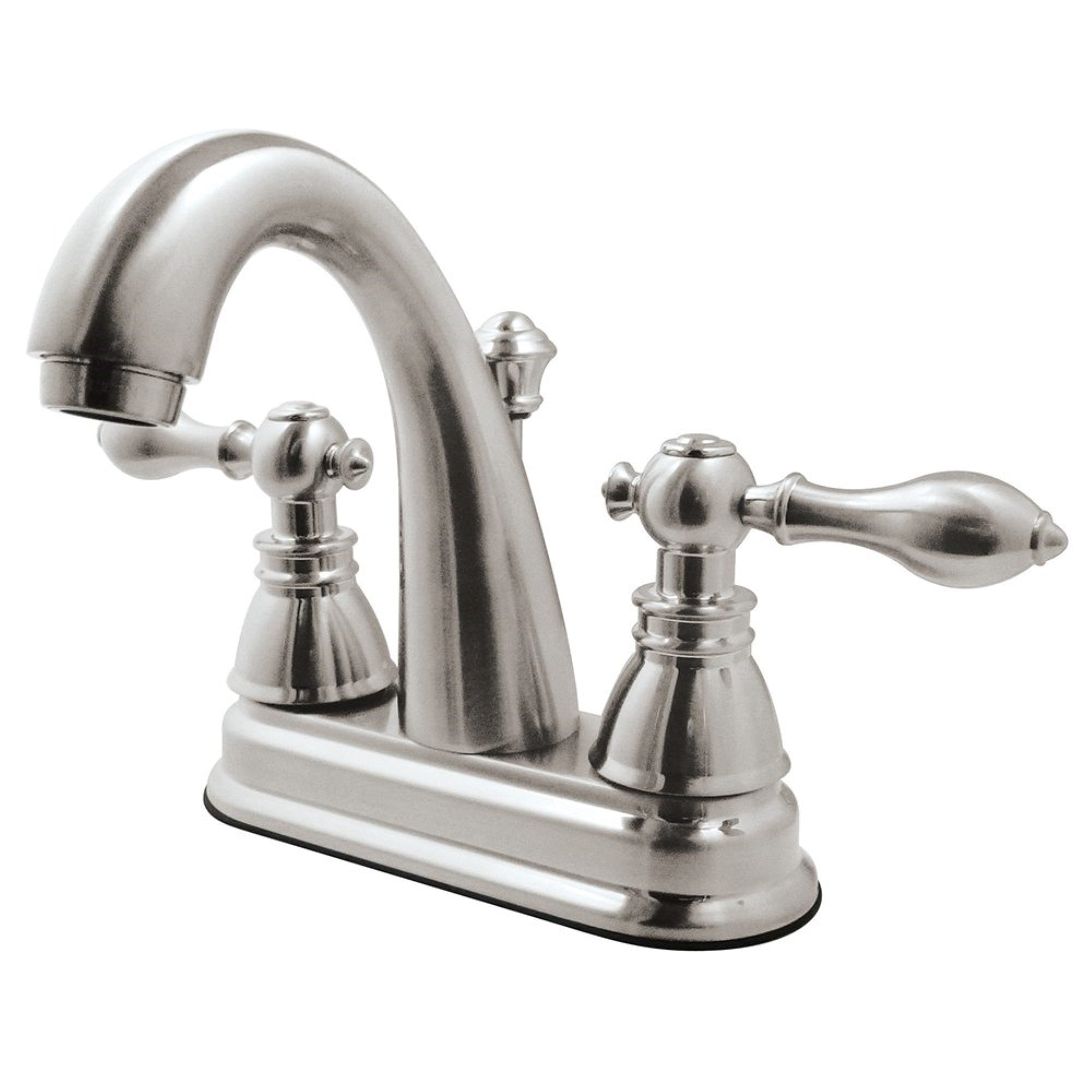 Fauceture Fsy5618Acl American Classic 4 In. Centerset Bathroom Faucet With Plastic Pop-Up, Brushed Nickel