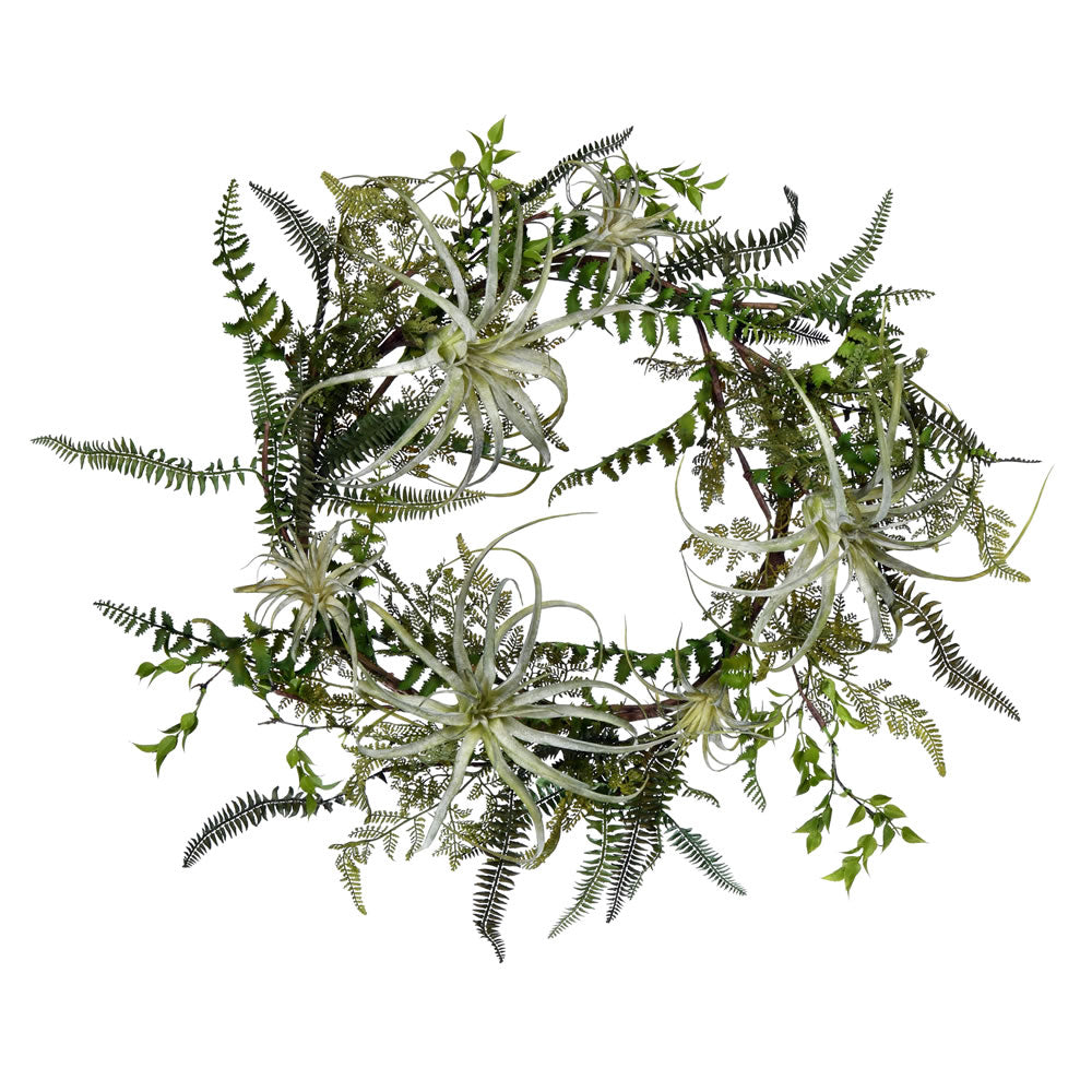 Vickerman 24” Green Fern Wreath - FT190324