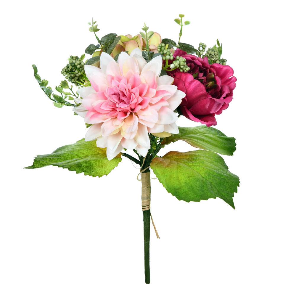Vickerman 14”  Mixed Fall Peony Hydrangea Bush - FT191014