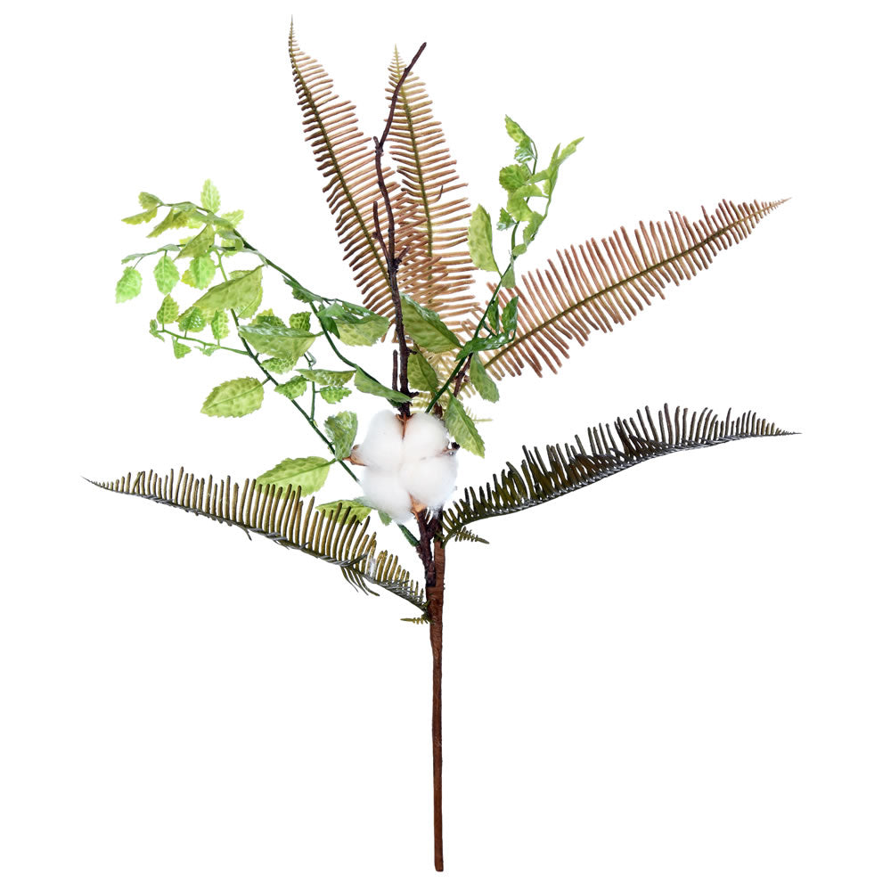 Vickerman 19” Green Fern Cotton Spray 3/pk - FT191301