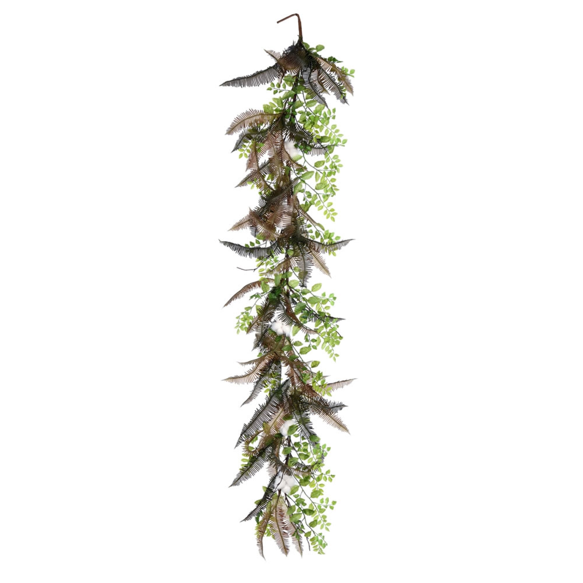 72” Green Fern Cotton Garland