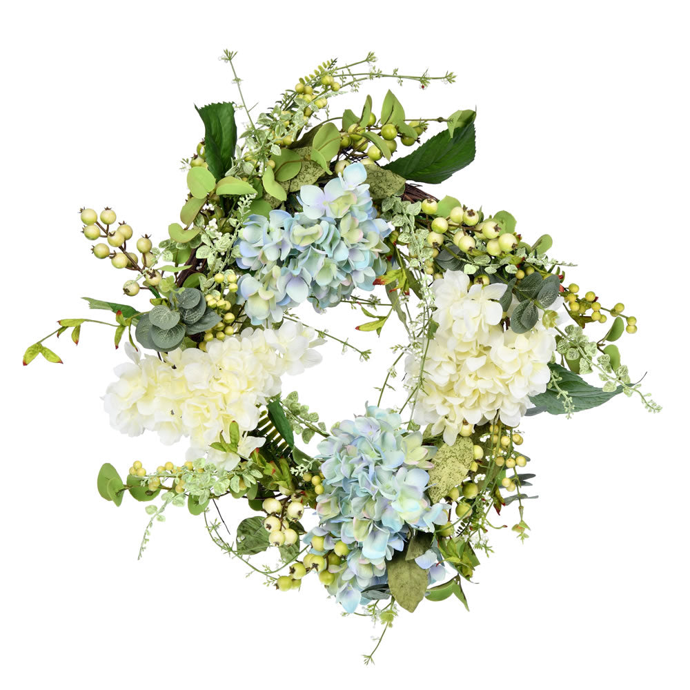 Vickerman 24” Green Hydrangea Berry Wreath - FT191424