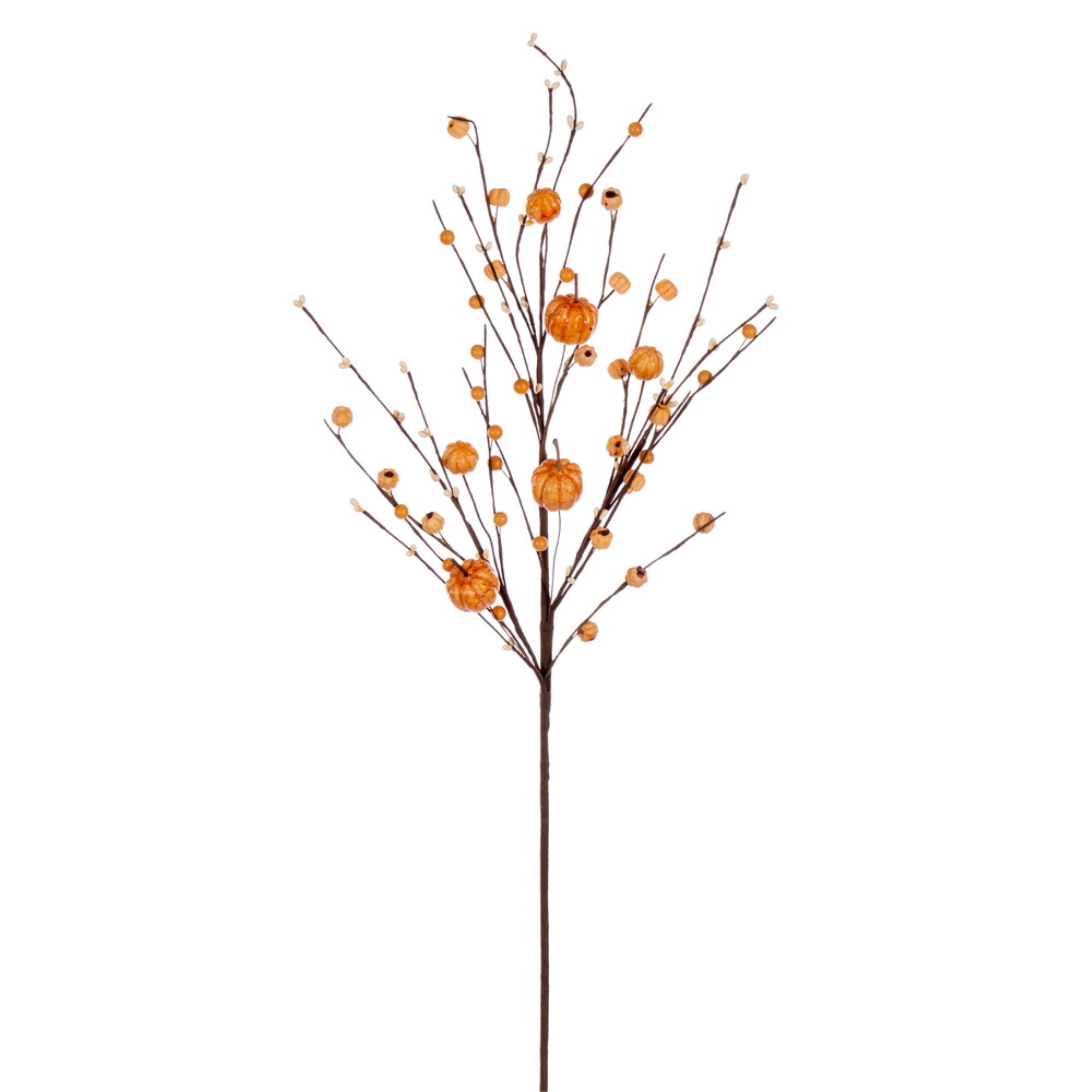 Vickerman 32” Cream Artificial Pumpkin Berry Spray, 3 per bag.