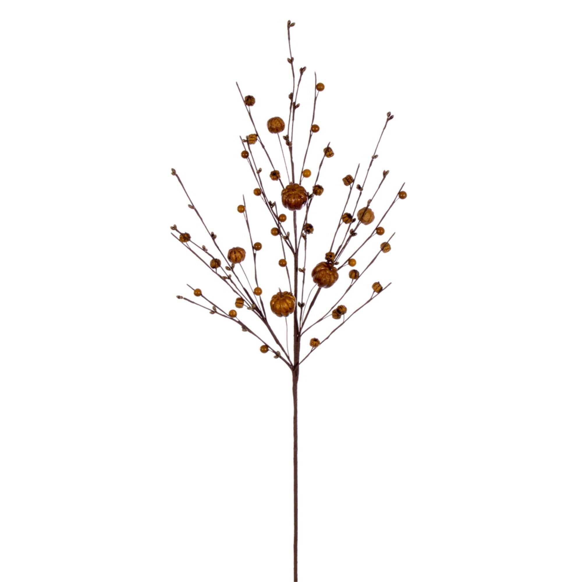 Vickerman 32” Olive Green Artificial Pumpkin Berry Spray, 3 per bag.