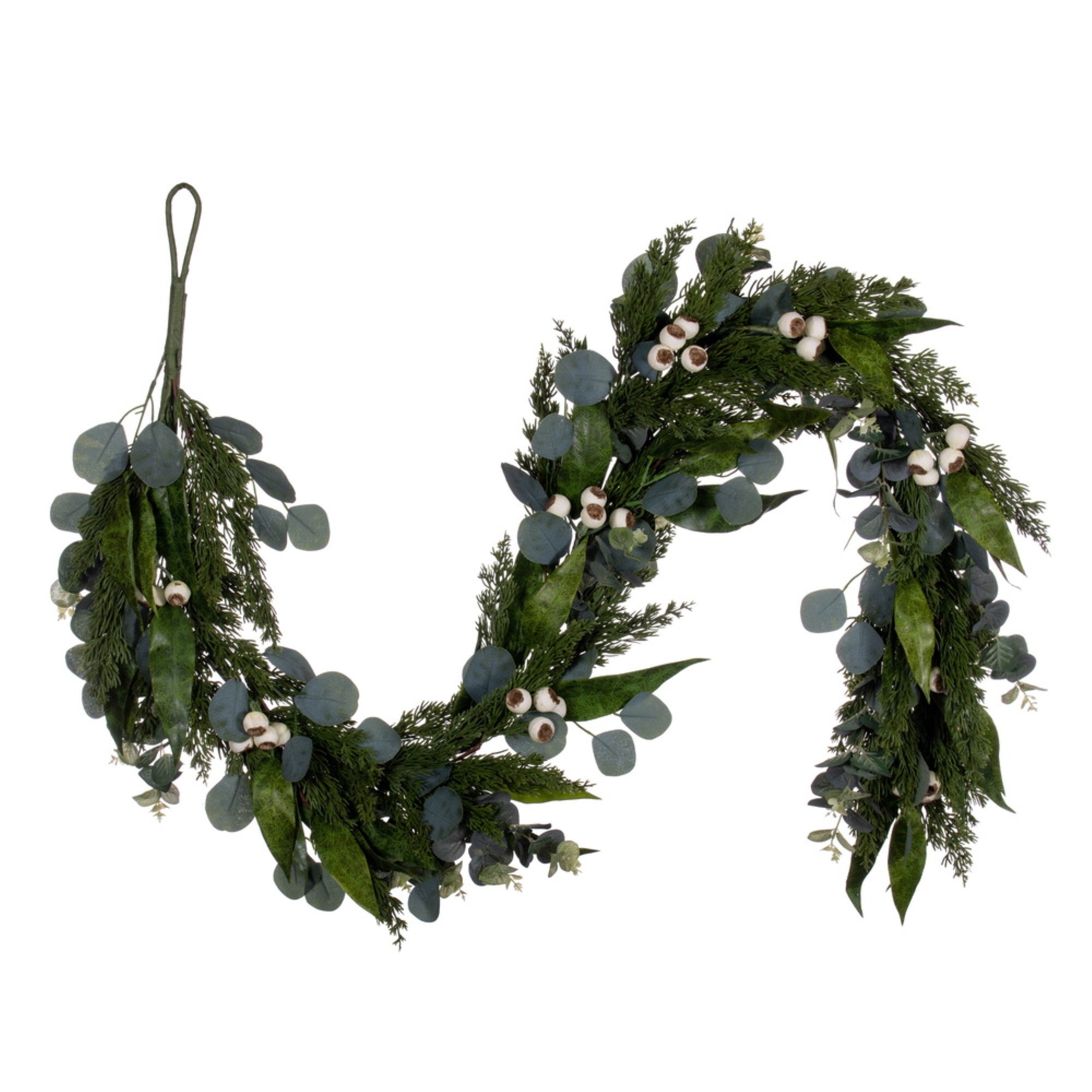 6' Green Eucalyptus Berry Garland