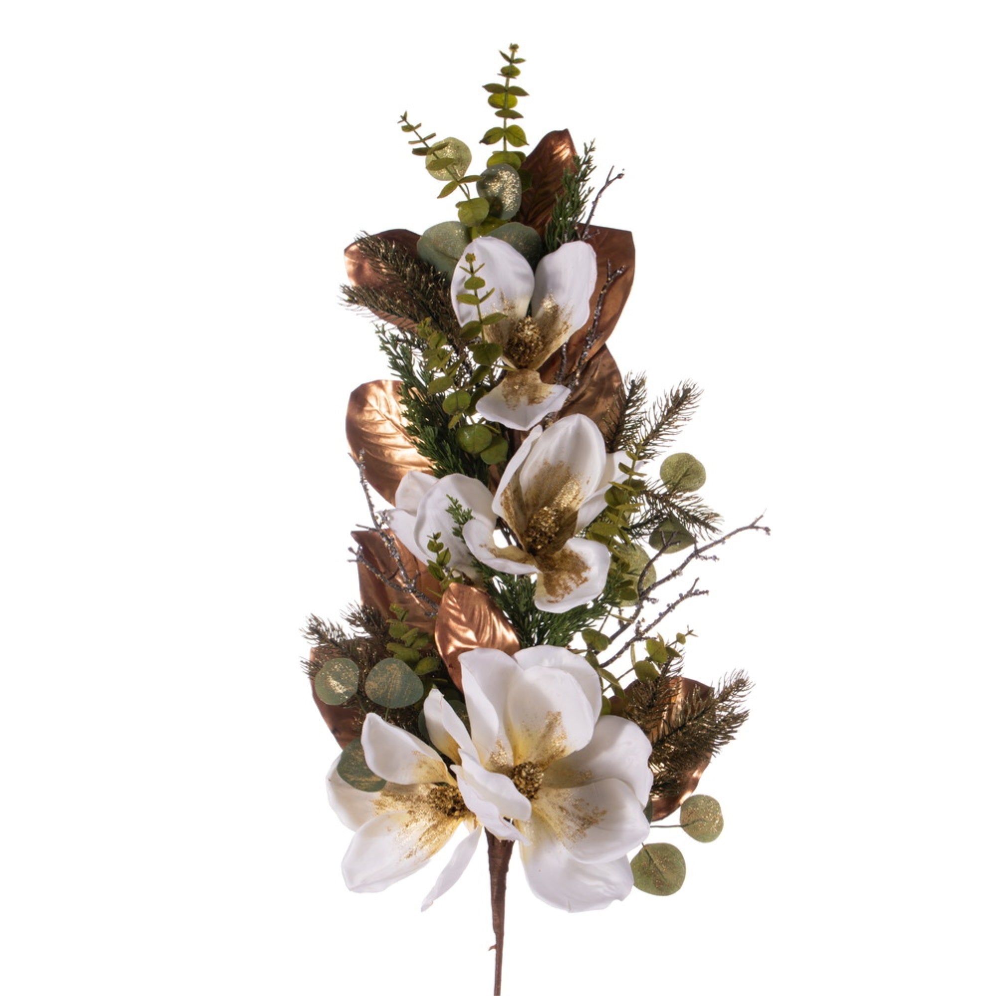 Vickerman 33″ White Artificial Magnolia Swag.