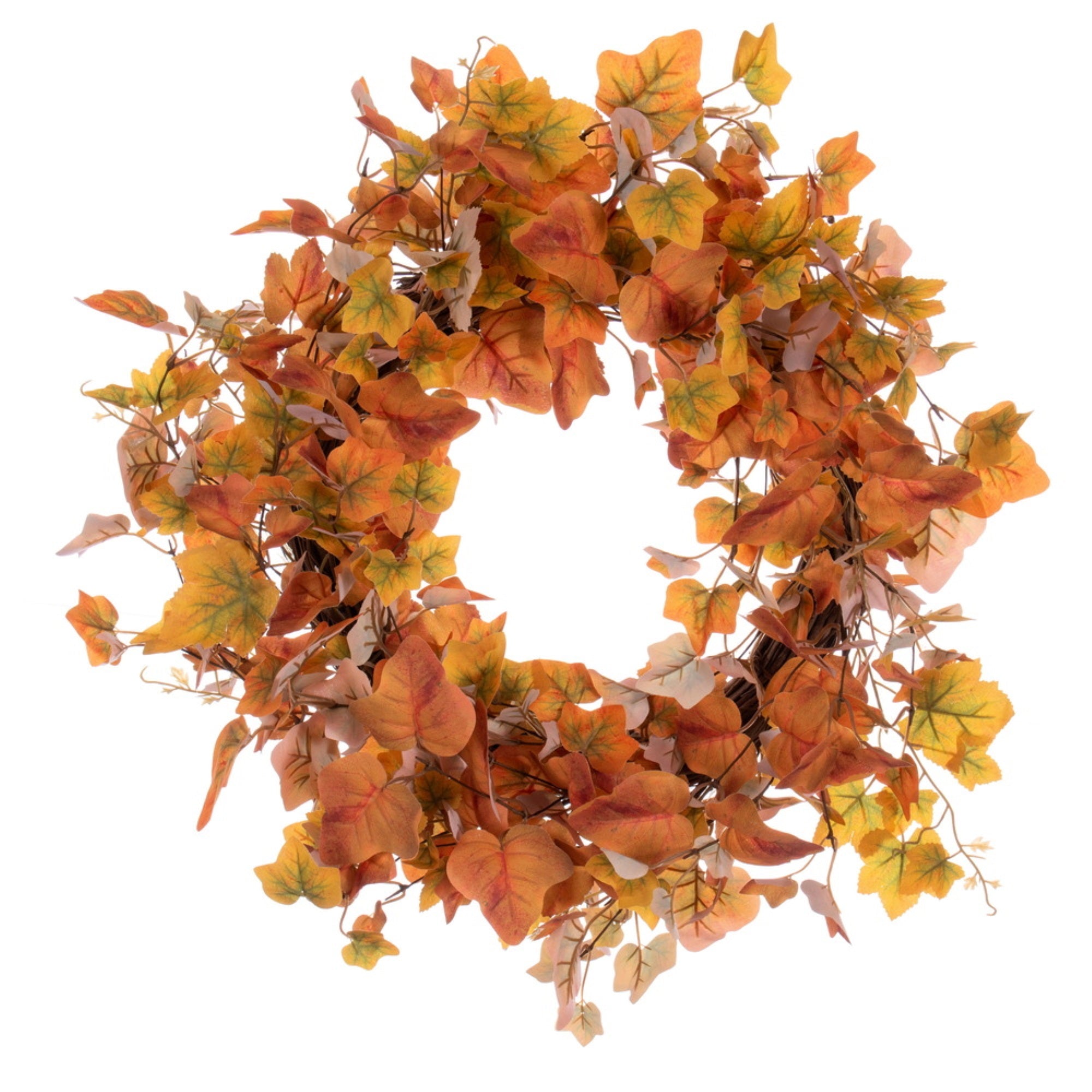 22” Fall Orange Leaf Wreath