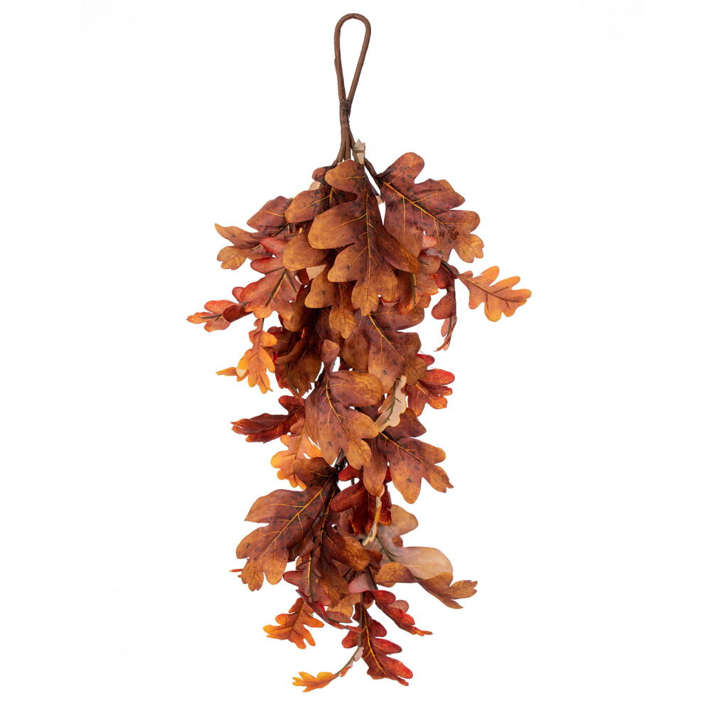 35” Orange Oak Leaf Tear Drop