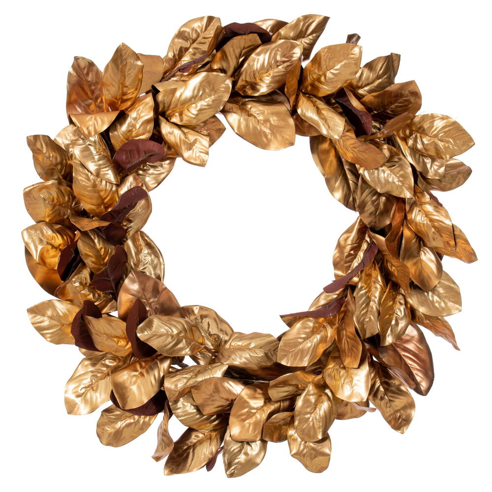 30” Gold Magnolia Leaf Wreath