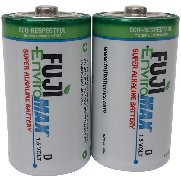 Fuji Batteries 4100Bp2 Enviromax D Super Alkaline Batteries, 2 Pk
