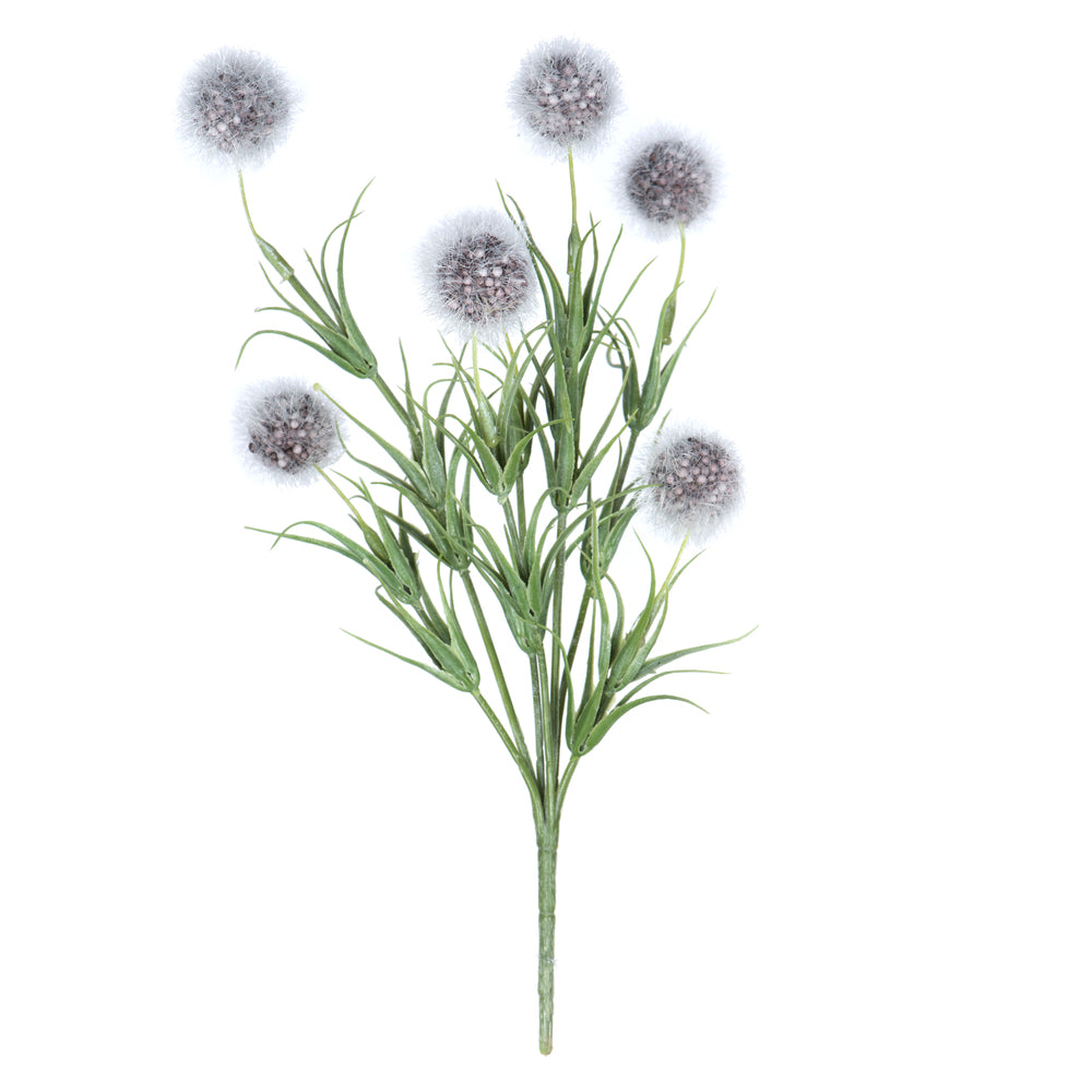 Vickerman 12” Gray Lavender Pom Pom Bush 6/Pk - FV194086