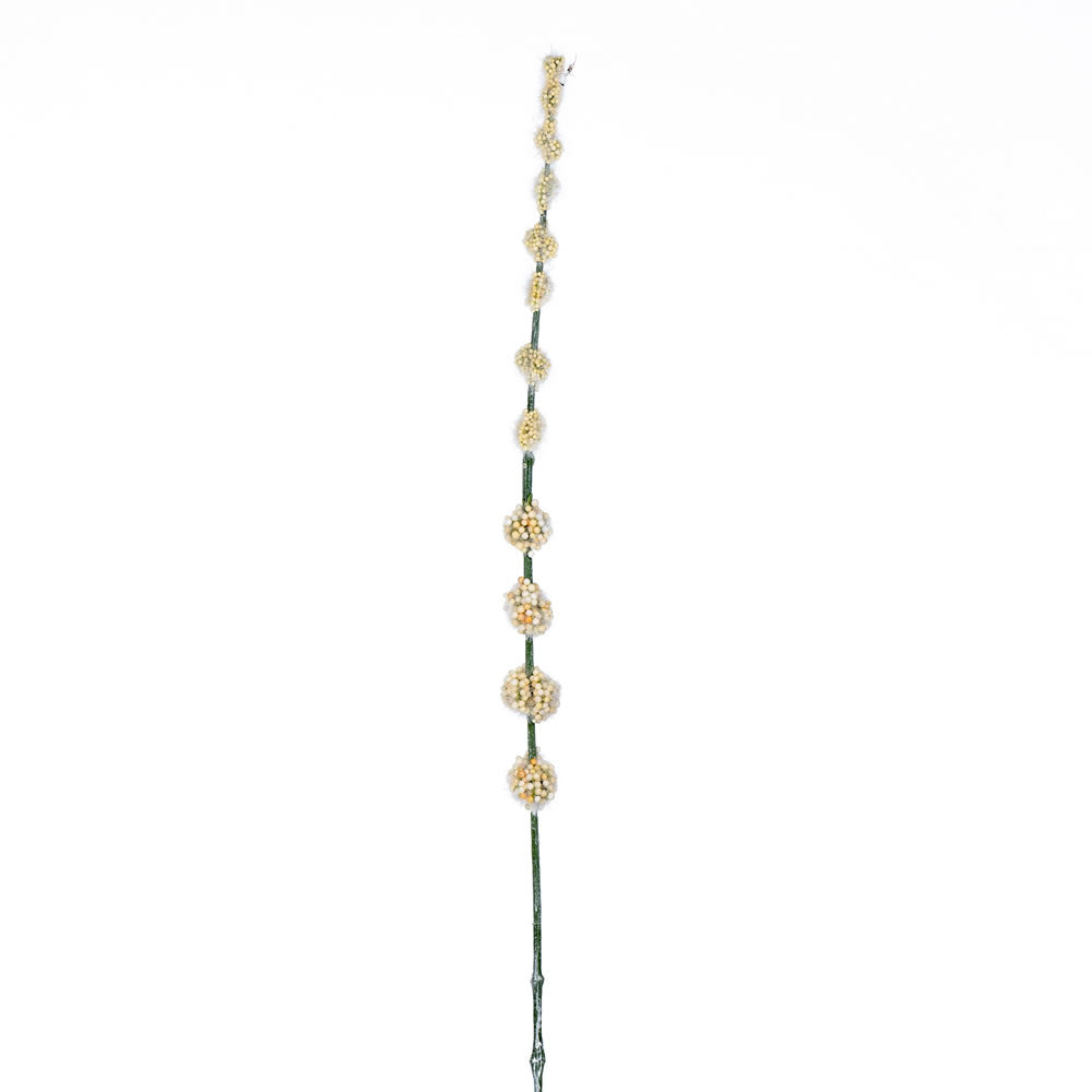 Vickerman 29.5” Cream Pom Pom Spray 6/Pk - FV194111
