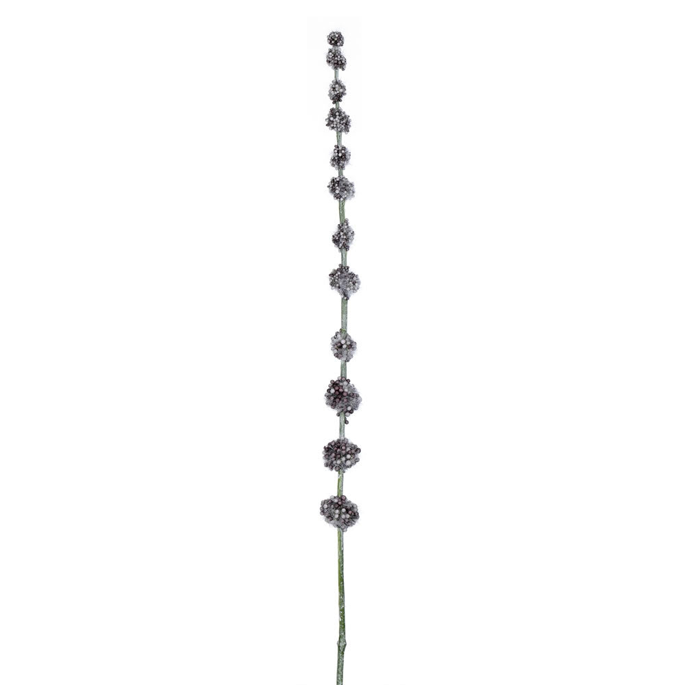 Vickerman 29.5” Gray Lavender Pom Pom Spray 6/Pk - FV194186
