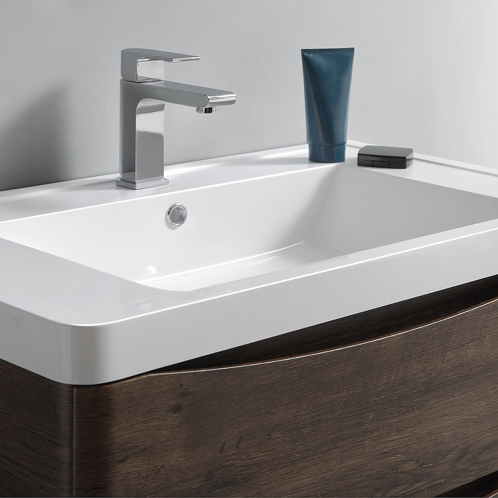 Fresca Tuscany 36 Rosewood Wall Hung Modern Bathroom Vanity W/ Medicine Cabinet