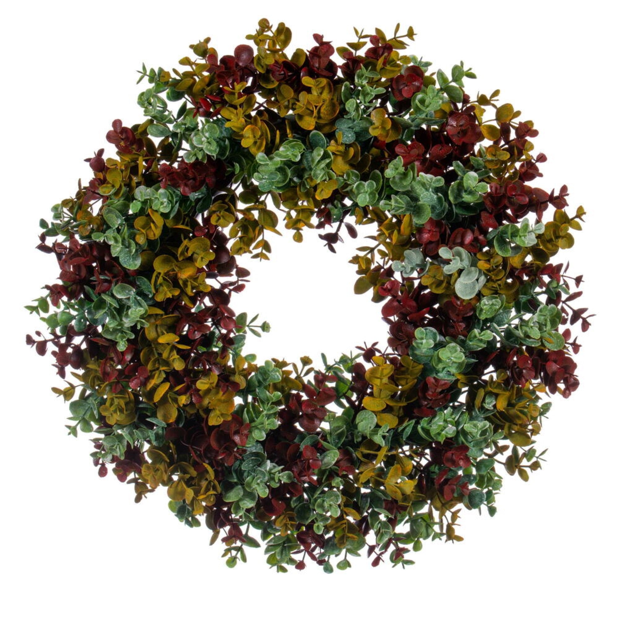 18” Red/Green Spiral Eucalyptus Wreath