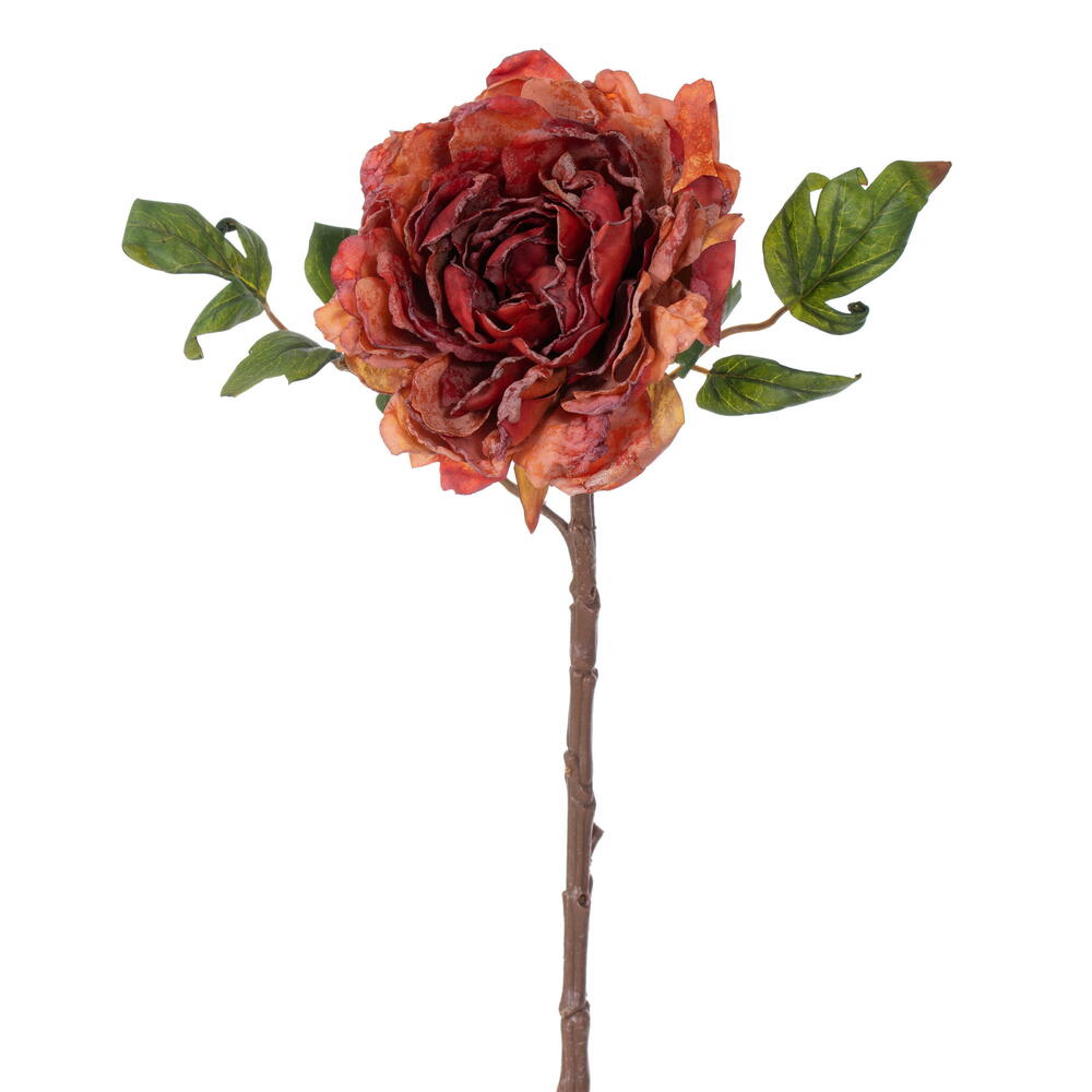 16.5” Orange/Red Real Touch Peony 3/Bag