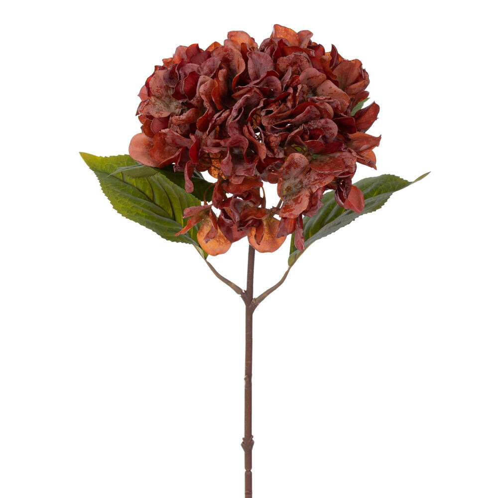 20″ Orange/Red Real Touch Hydrangea 2/Bg