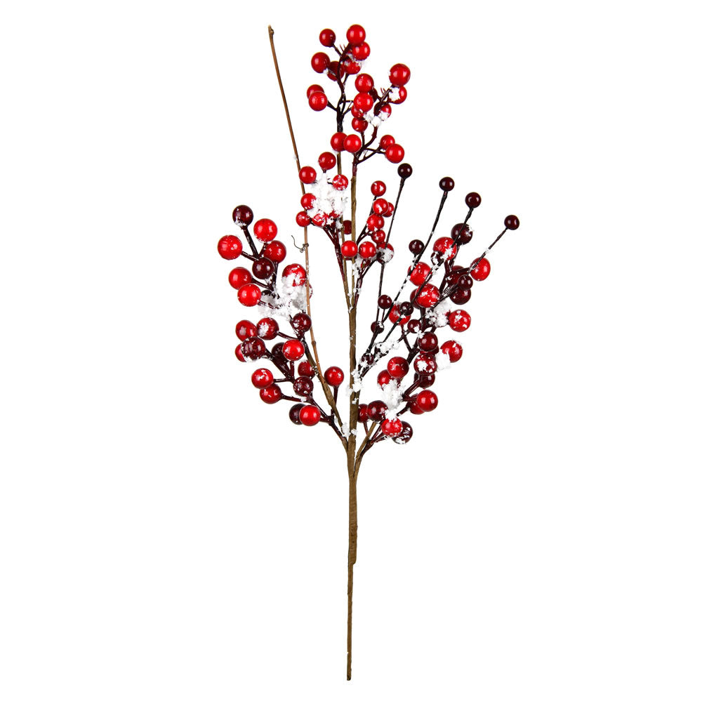 Vickerman 18” Red Snow Berry Pick 3/Pk - FY190202