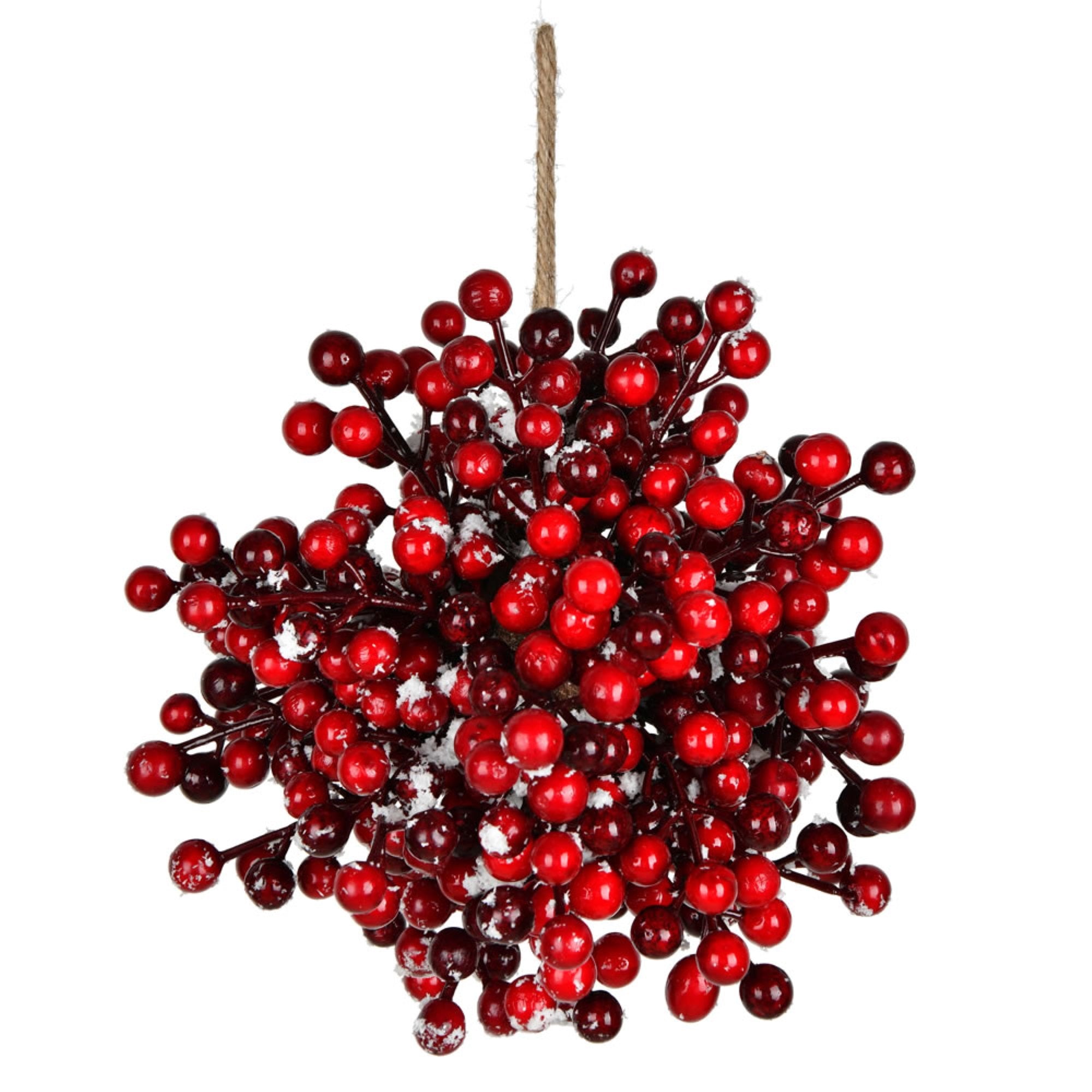 8” Red Snow Berry Ball