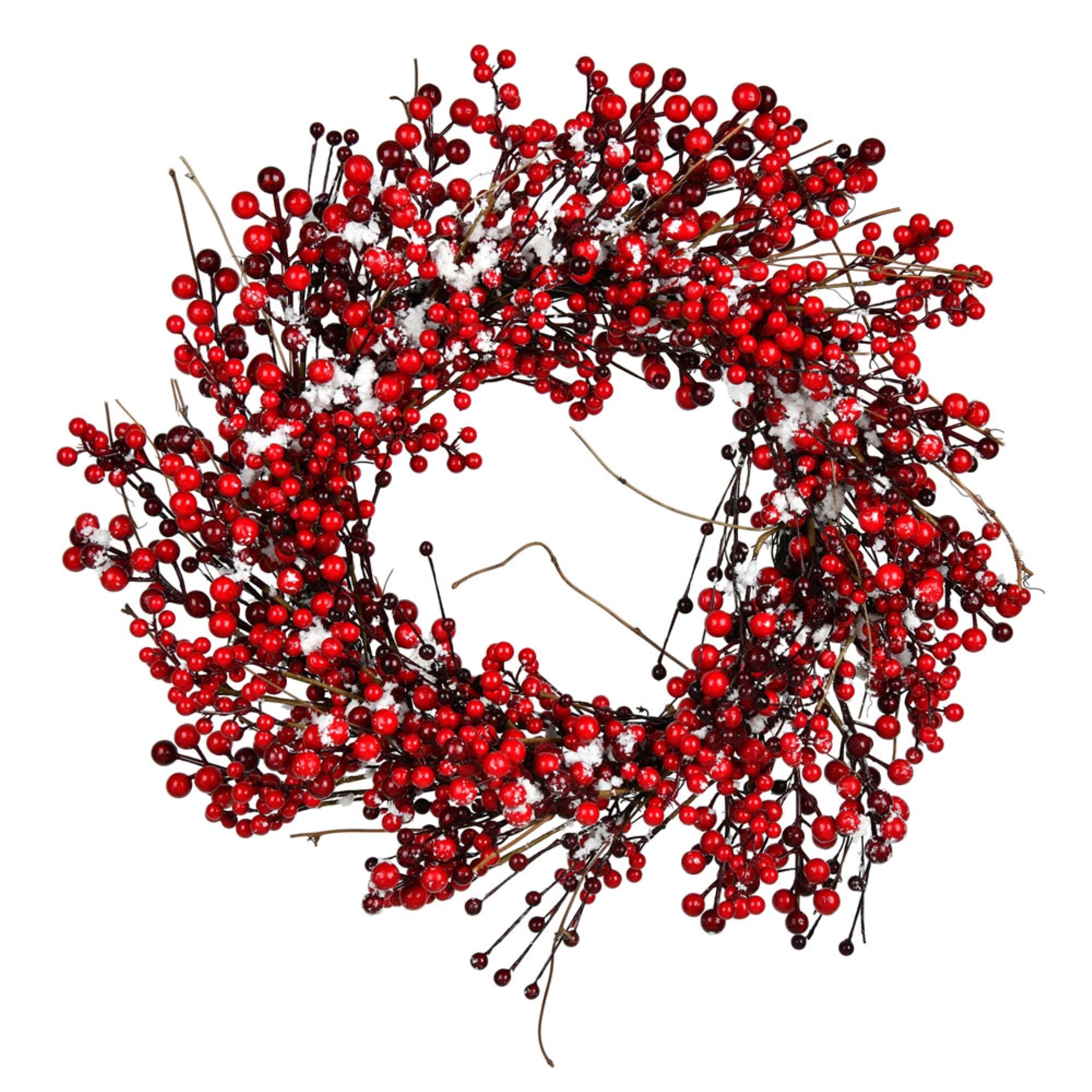 24” Red Snow Berry Wreath