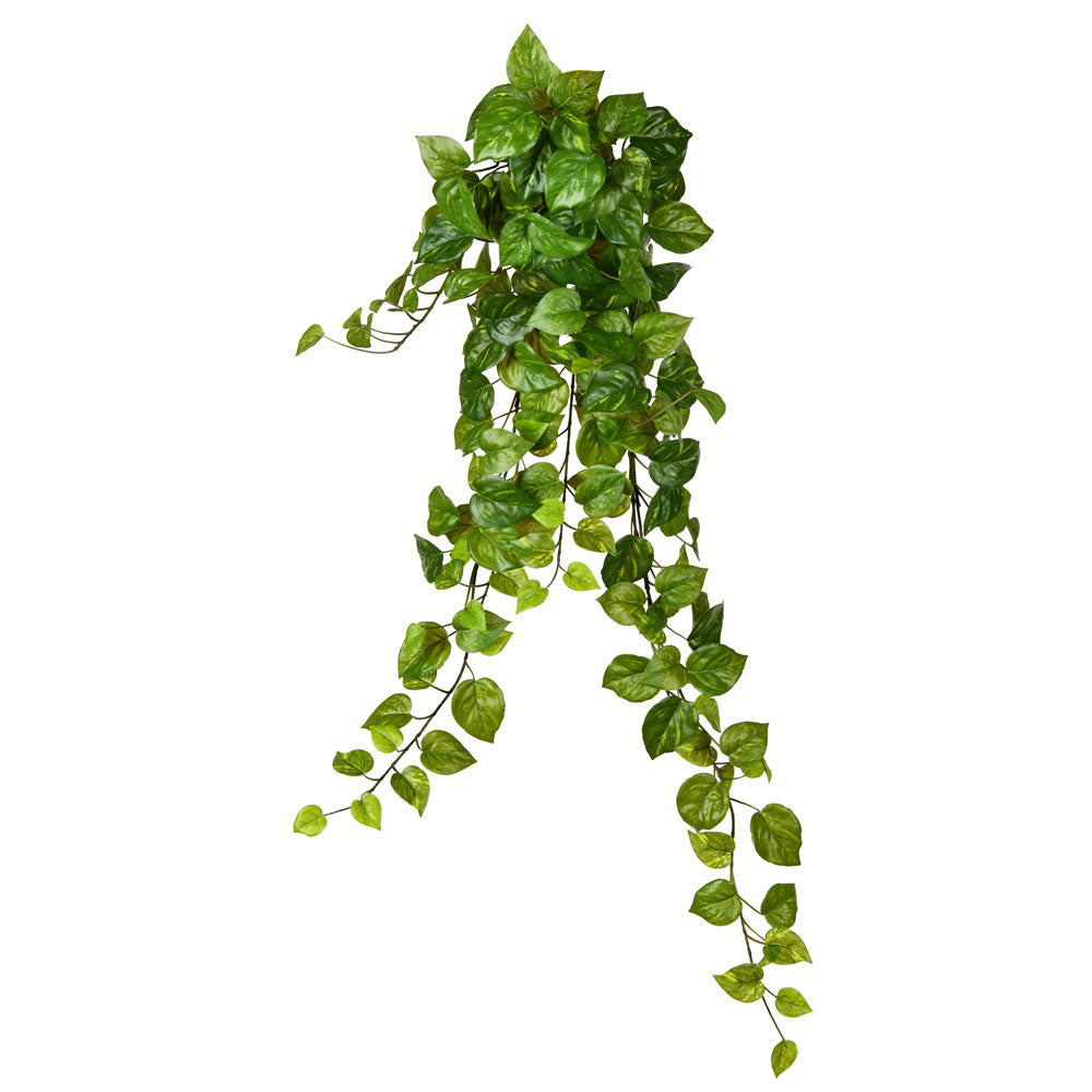 Vickerman 34” Green Pothos Leaf Hanging Bush - FZ190734