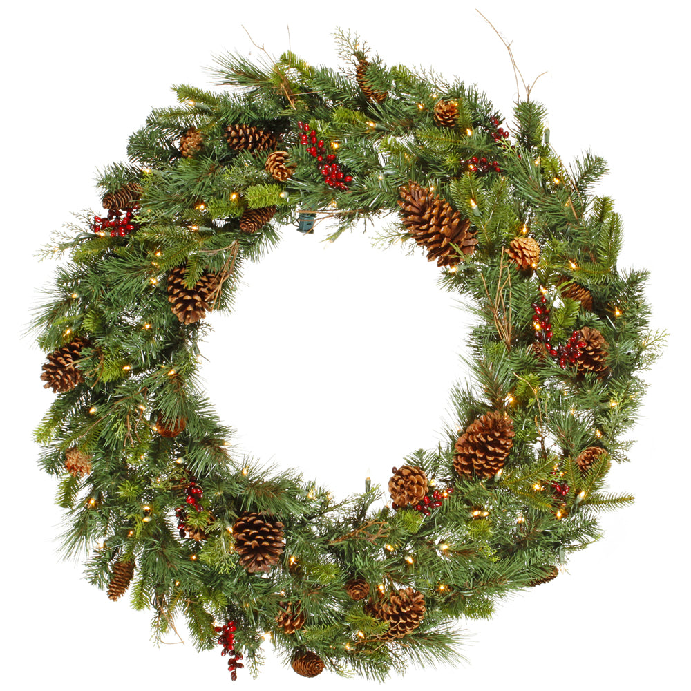 Vickerman 36″ Cibola Mix Berry Wreath LED100WmWht - G118737LED