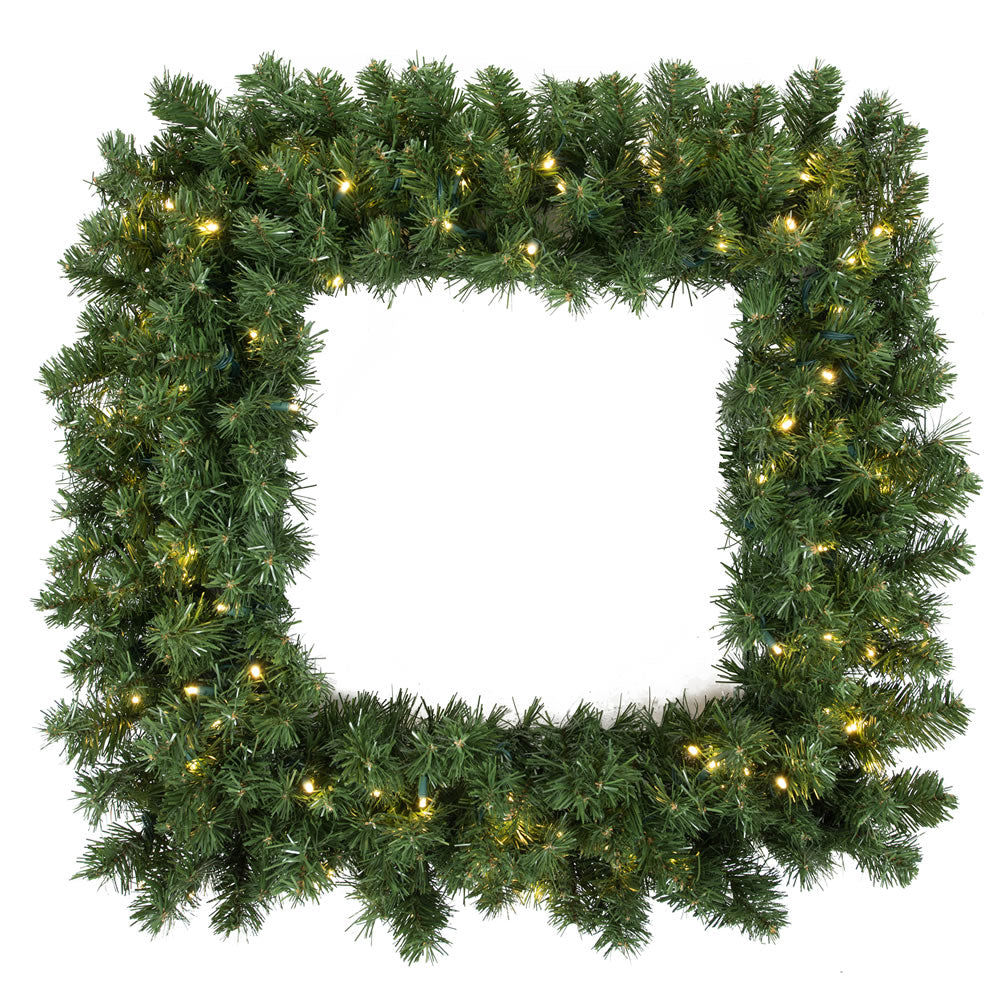 Vickerman 30″ Grand Teton Sq Wreath 50WmWht LED - G126031LED