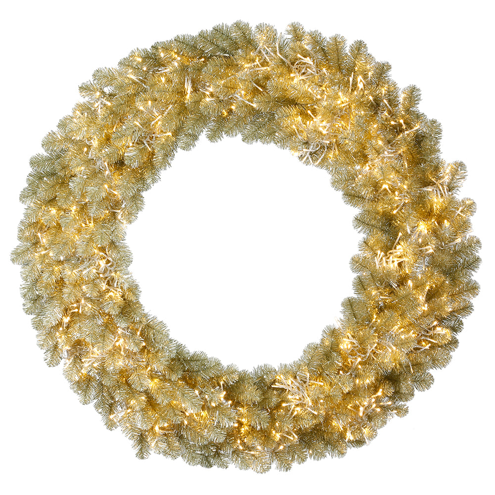 Vickerman 48” Champagne Wreath 8F 3MM 880WW - G182348LED