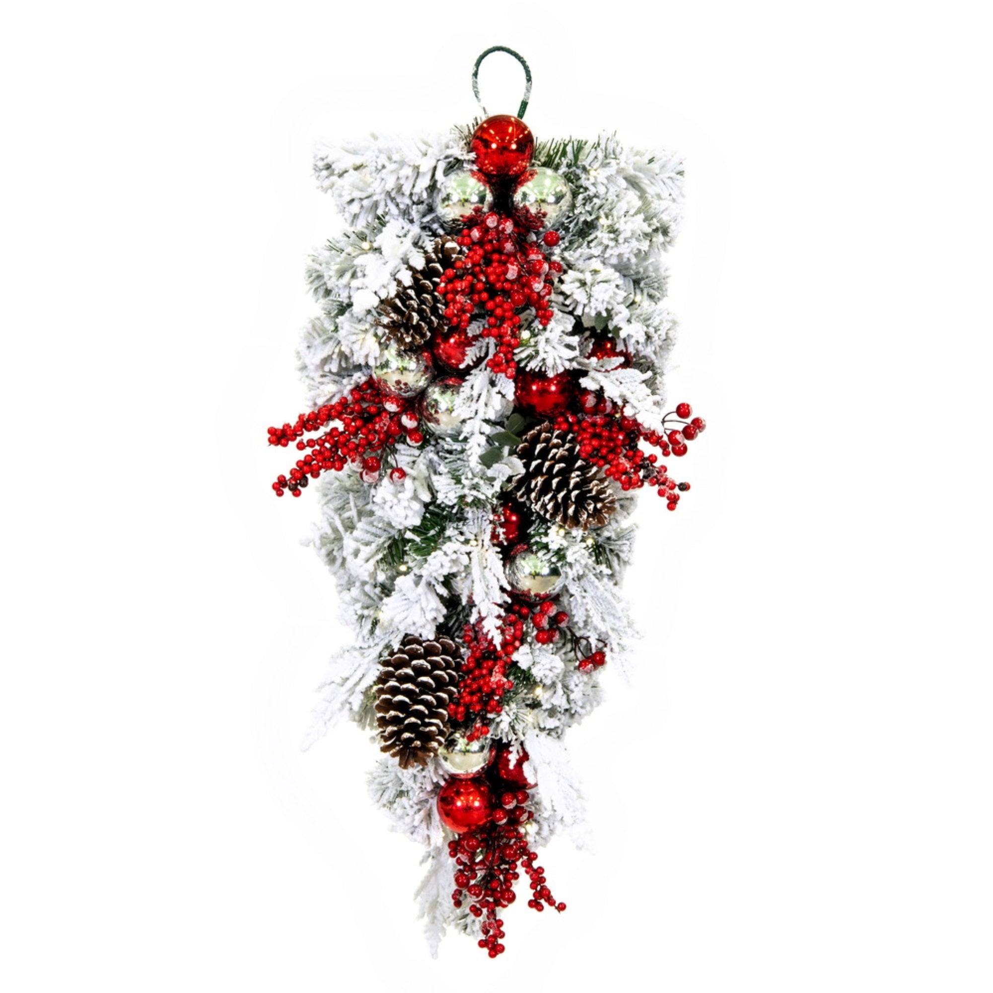 30” Flocked TearDrop Red/Silver BO 50PW
