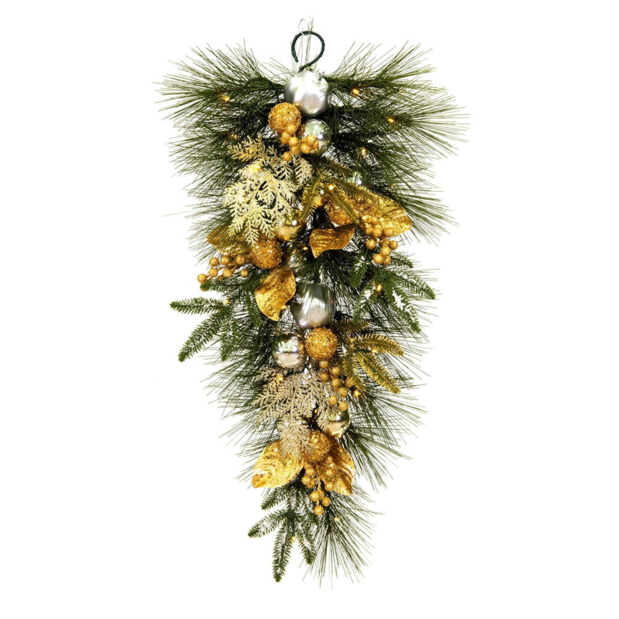 Vickerman 30” Artificial Christmas Teardrop Battery Operated Warm White Lights