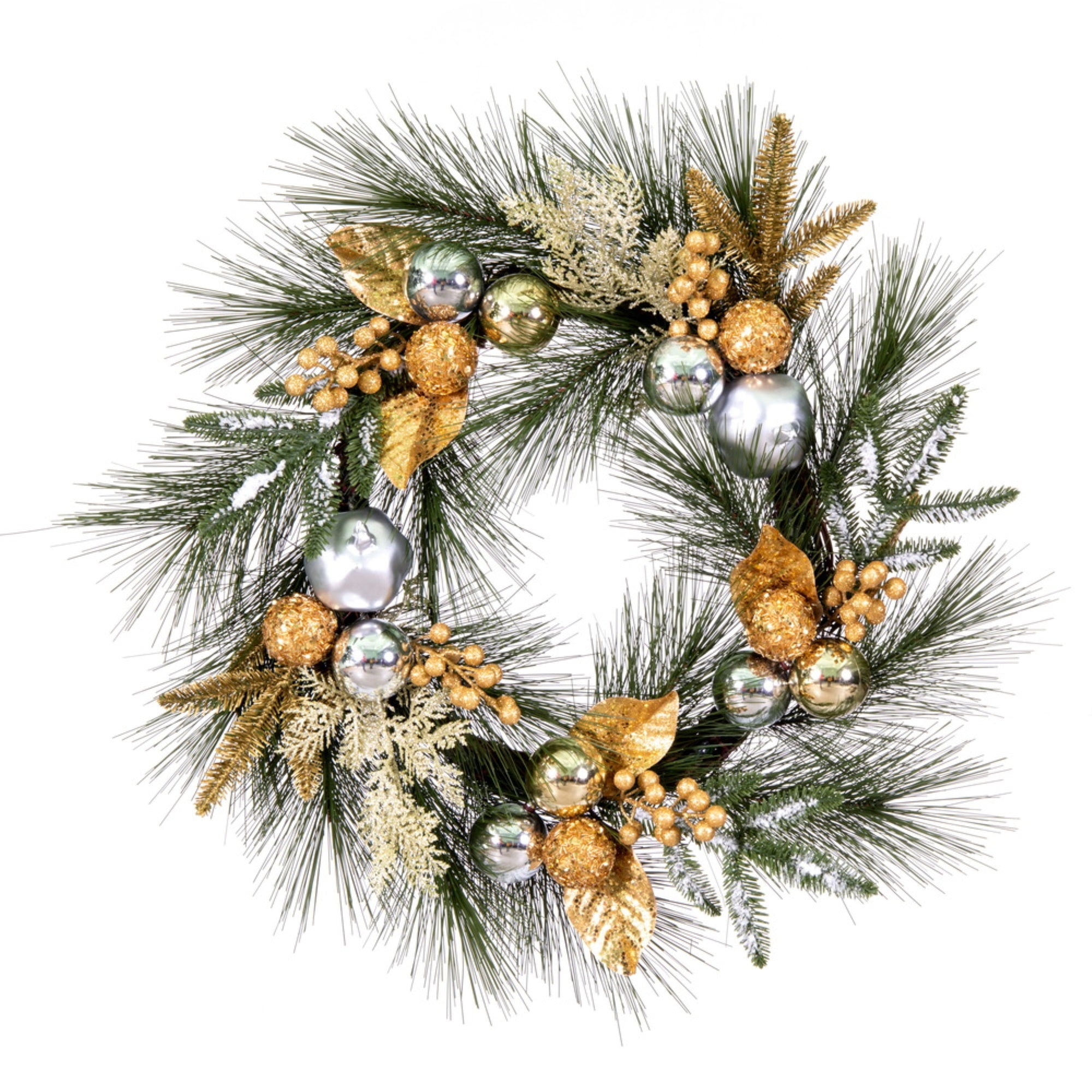 24” Wreath Gold/Silver Decor 15T