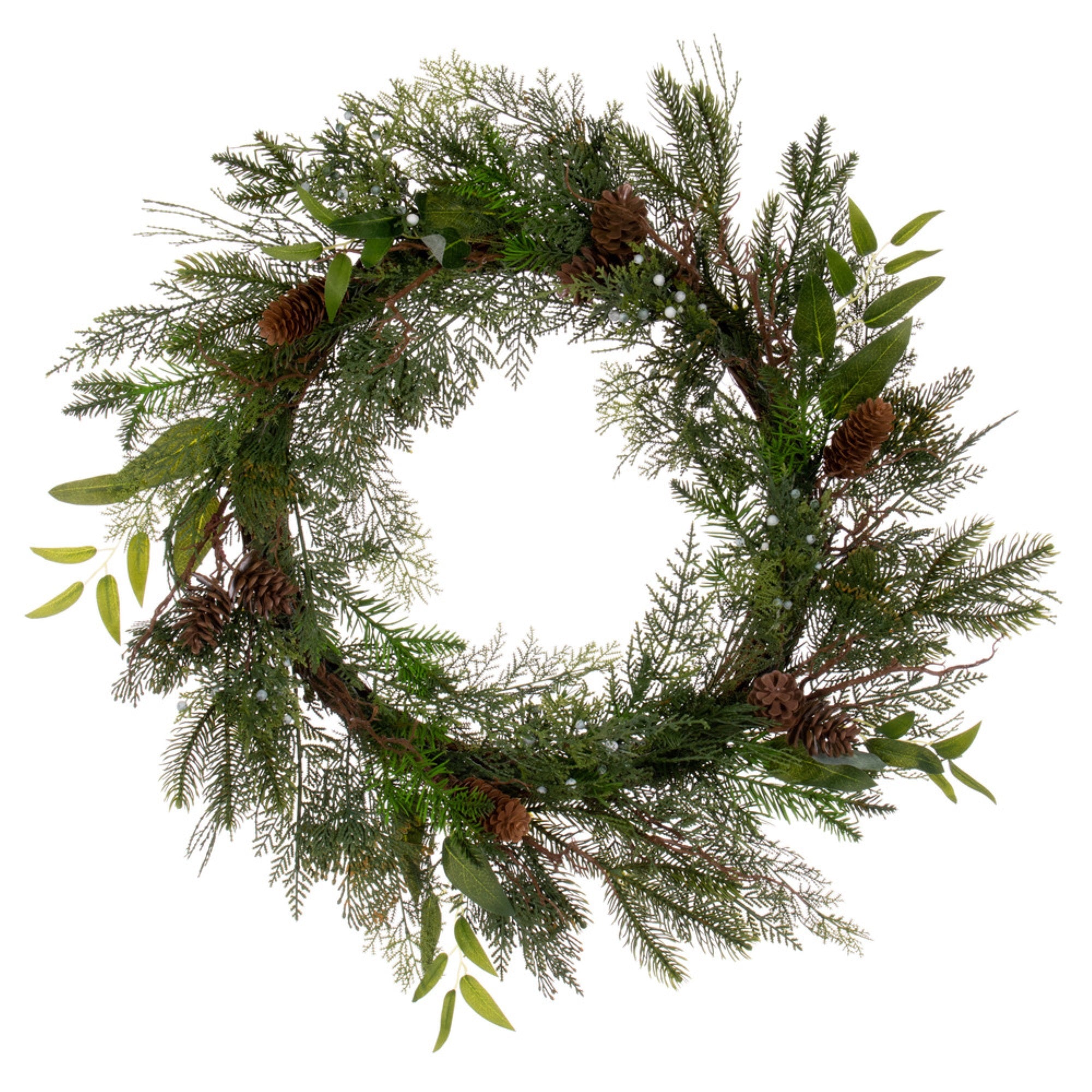 24” Cedar Pine Cone Twig Wreath 155T
