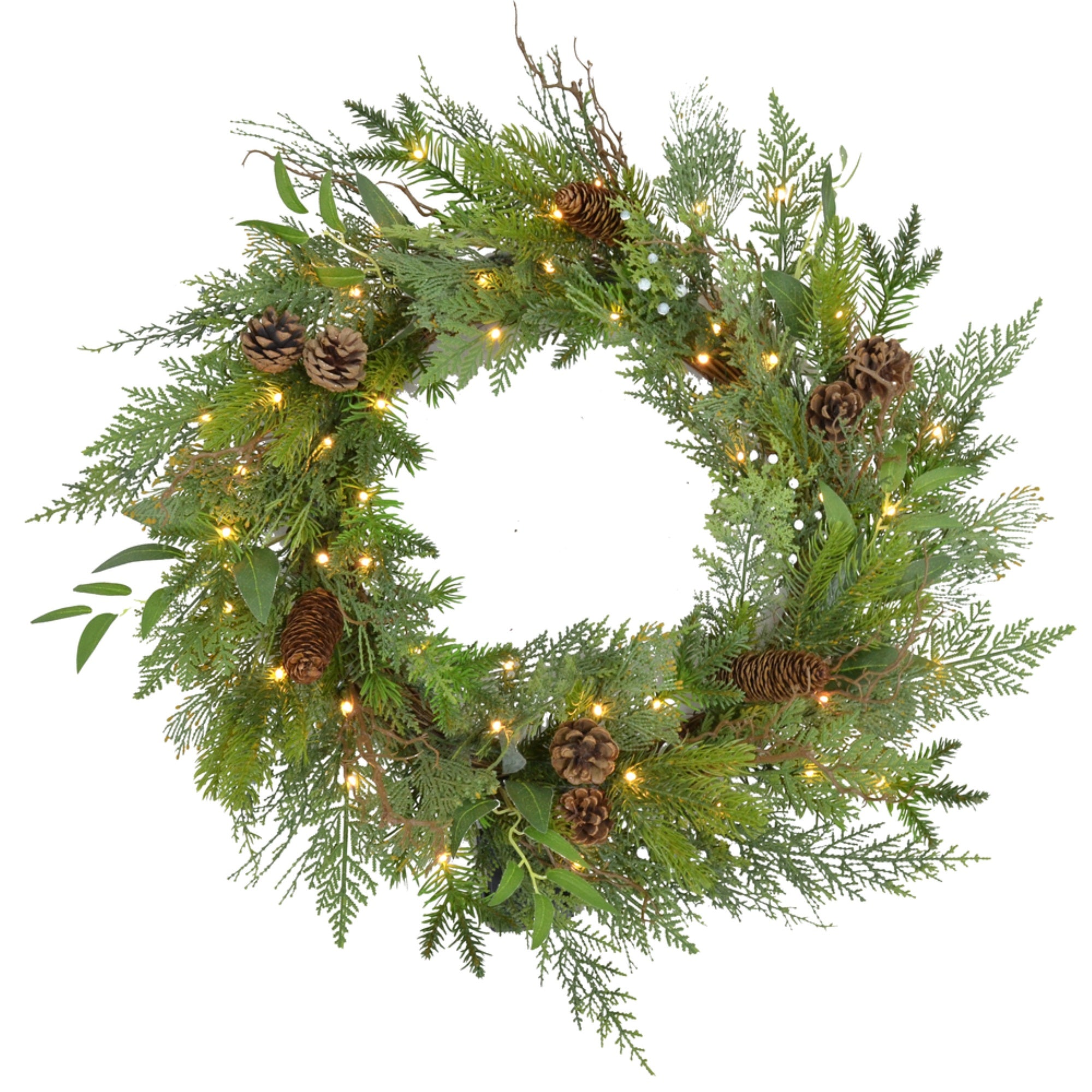 24” Cedar Pine Cone Twig Wreath BO 35WW