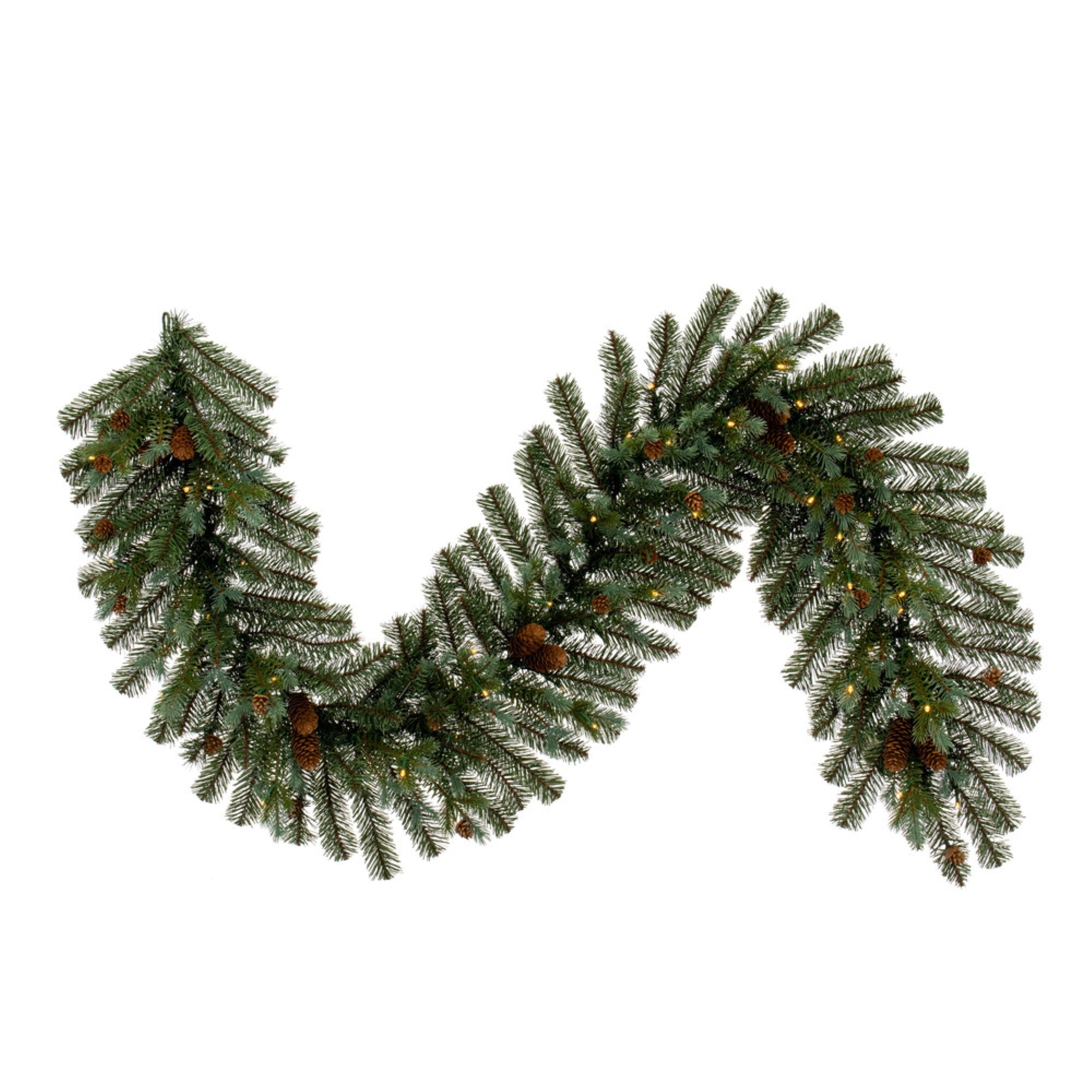 Vickerman 6' x 14” Blue Spruce Pine Cone Artificial Pre-Lit , Battery Operated Warm White LED Lights.