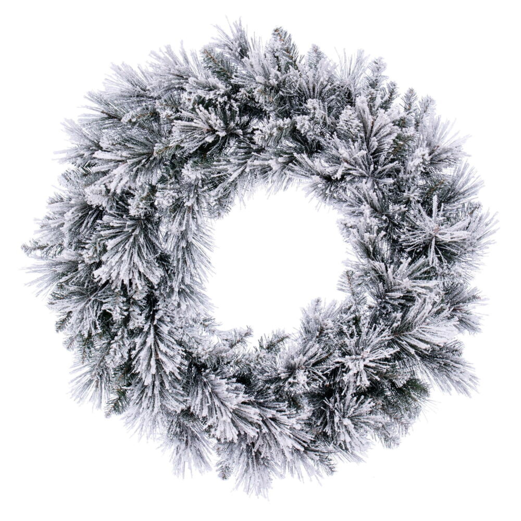 30” Flocked Jackson Pine Wreath 165T