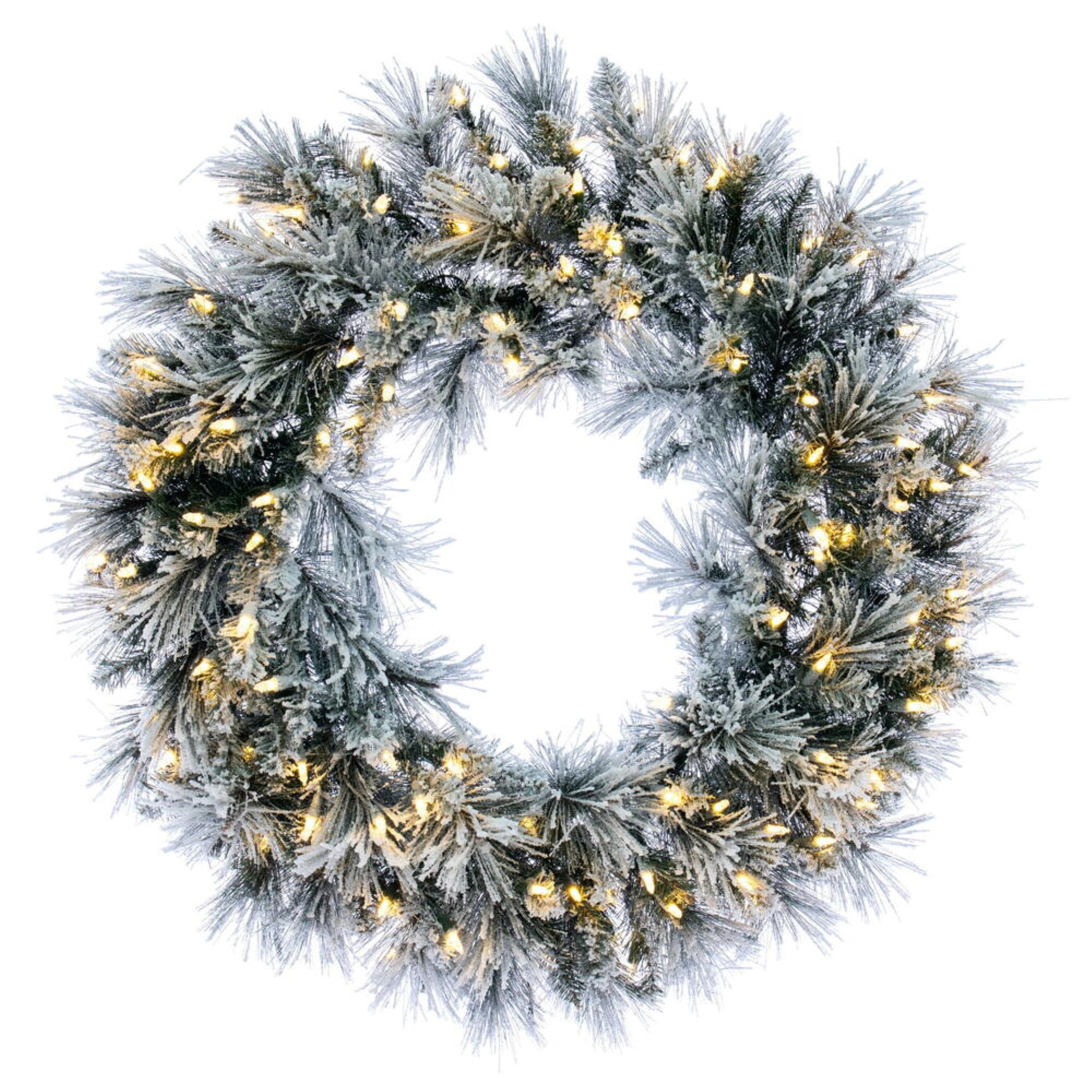 30” Flocked Jackson Wreath DuraLit 100WW