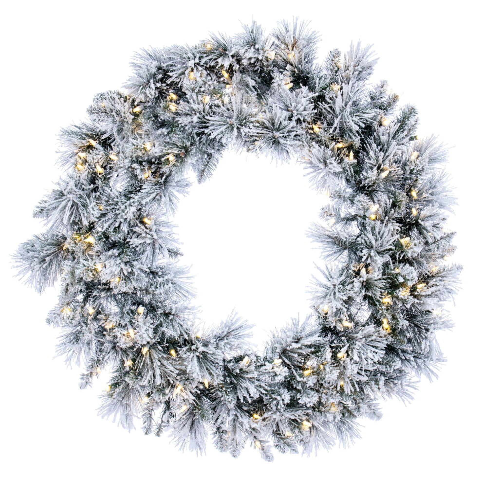 36” Flocked Jackson Wreath DuraLit 100WW
