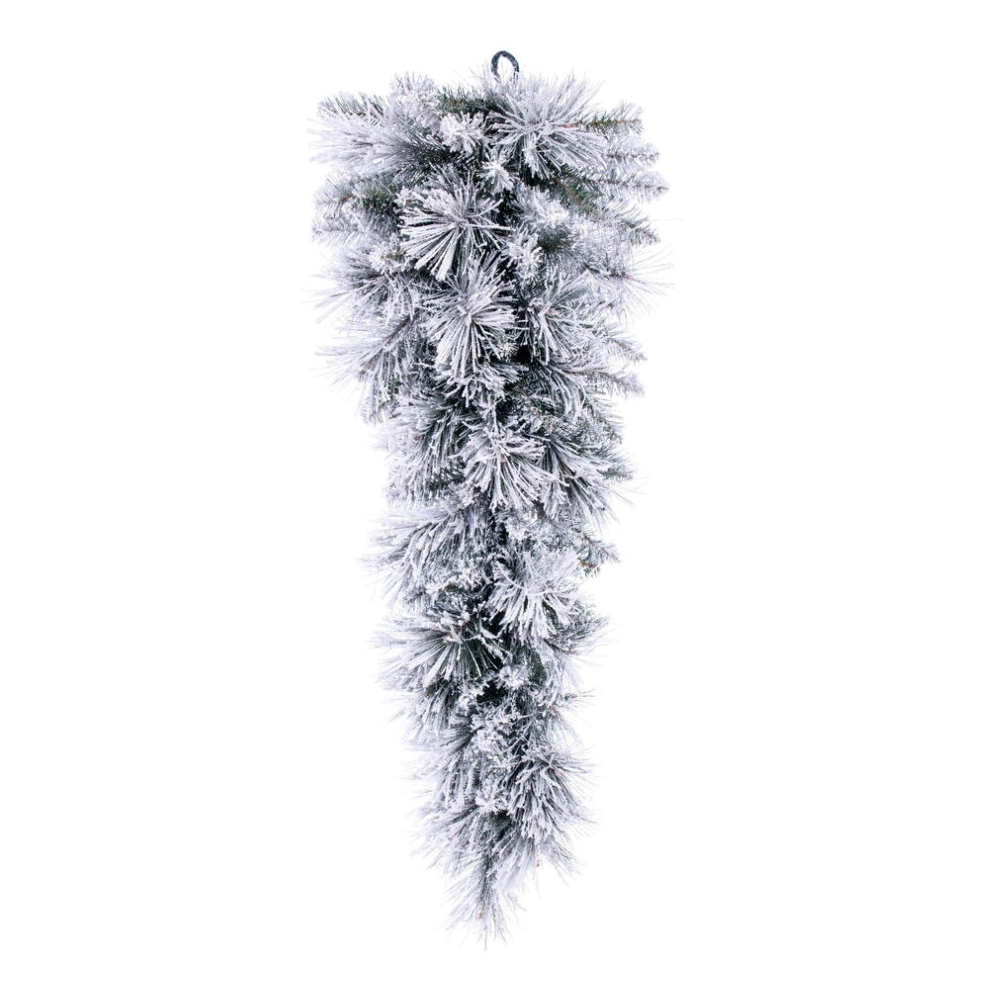 Vickerman 36” Flocked Jackson Pine Artificial Unlit TearDrop with 100 Realistic Hardneedle/PVC Tips