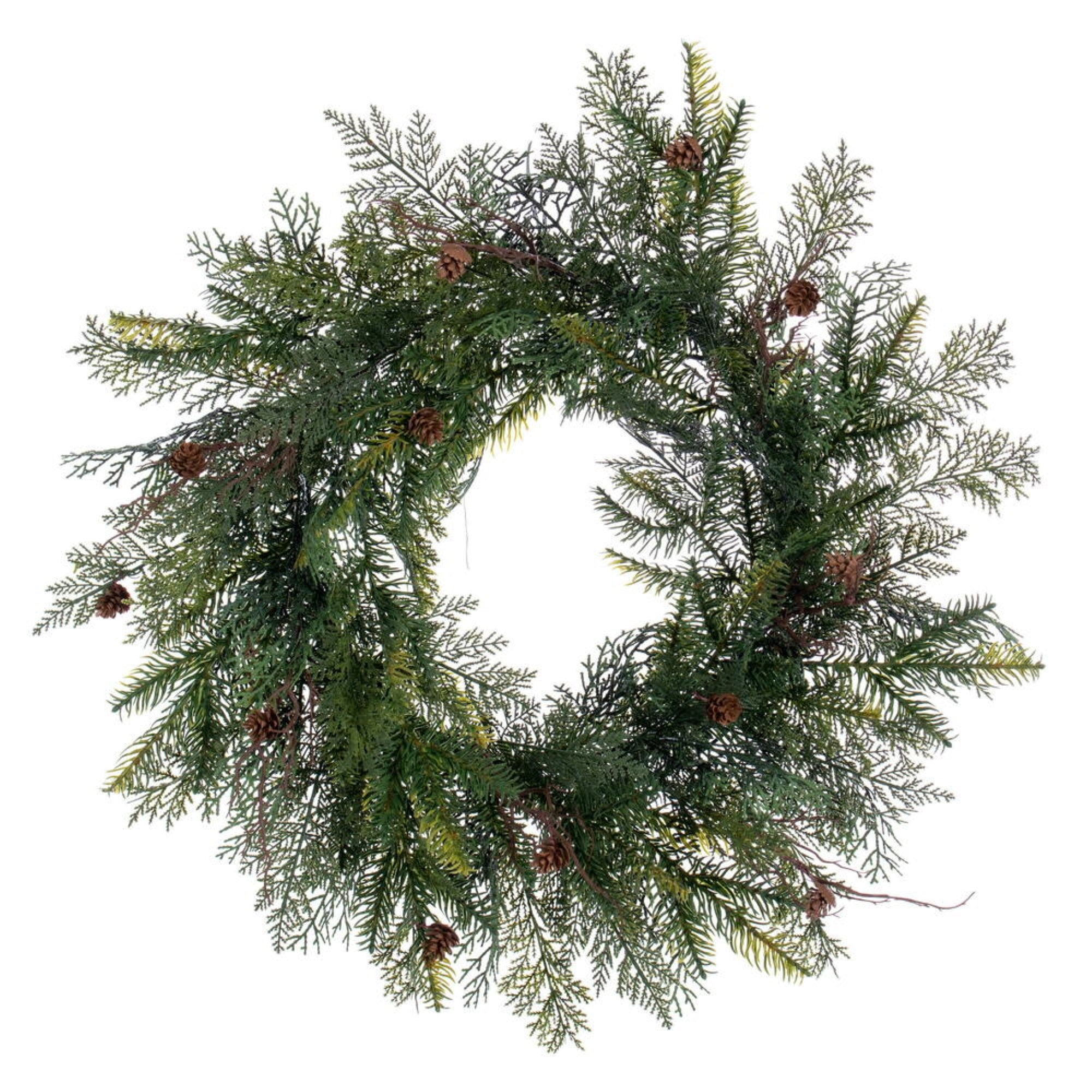 26” Mixed Cedar Pine Wreath 137T