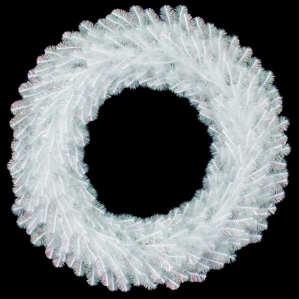48” White Iridescent Wreath 400T