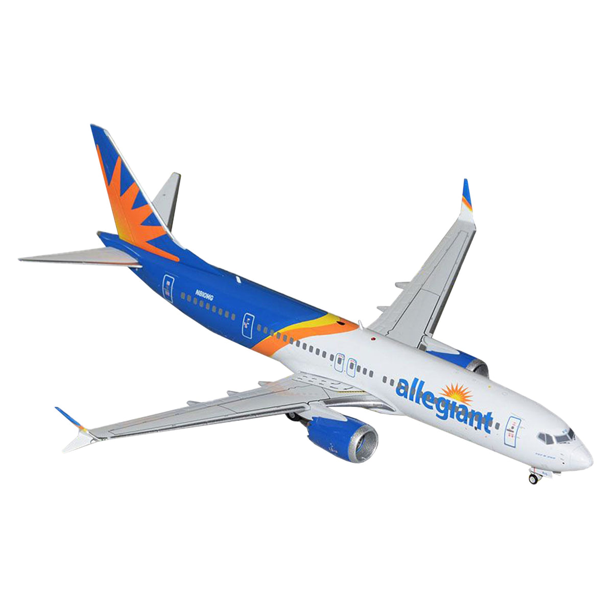 Boeing 737 Max 8 Commercial Aircraft 'Allegiant Air' (N810Mg) White And Blue With Graphics 'Gemini 200' Series 1/200 Diecast Model Airplane By Geminijets