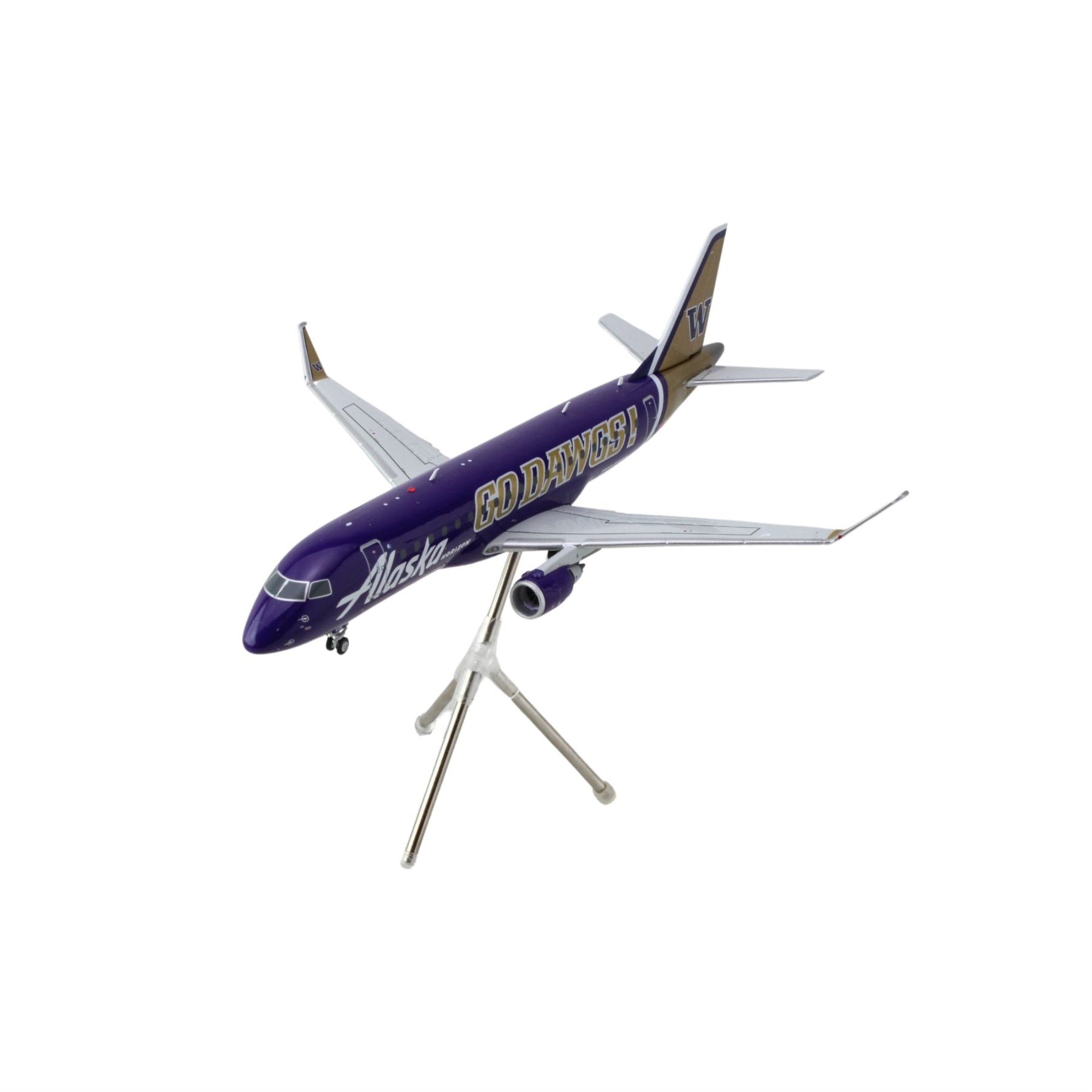 Embraer Erj-175 Commercial Aircraft 'Alaska Airlines/Horizon - University Of Washington Huskies' (N662Qx) Purple With Gold Tail 'Gemini 200' Series 1/200 Diecast Model Airplane By Geminijetsg2Asa1287